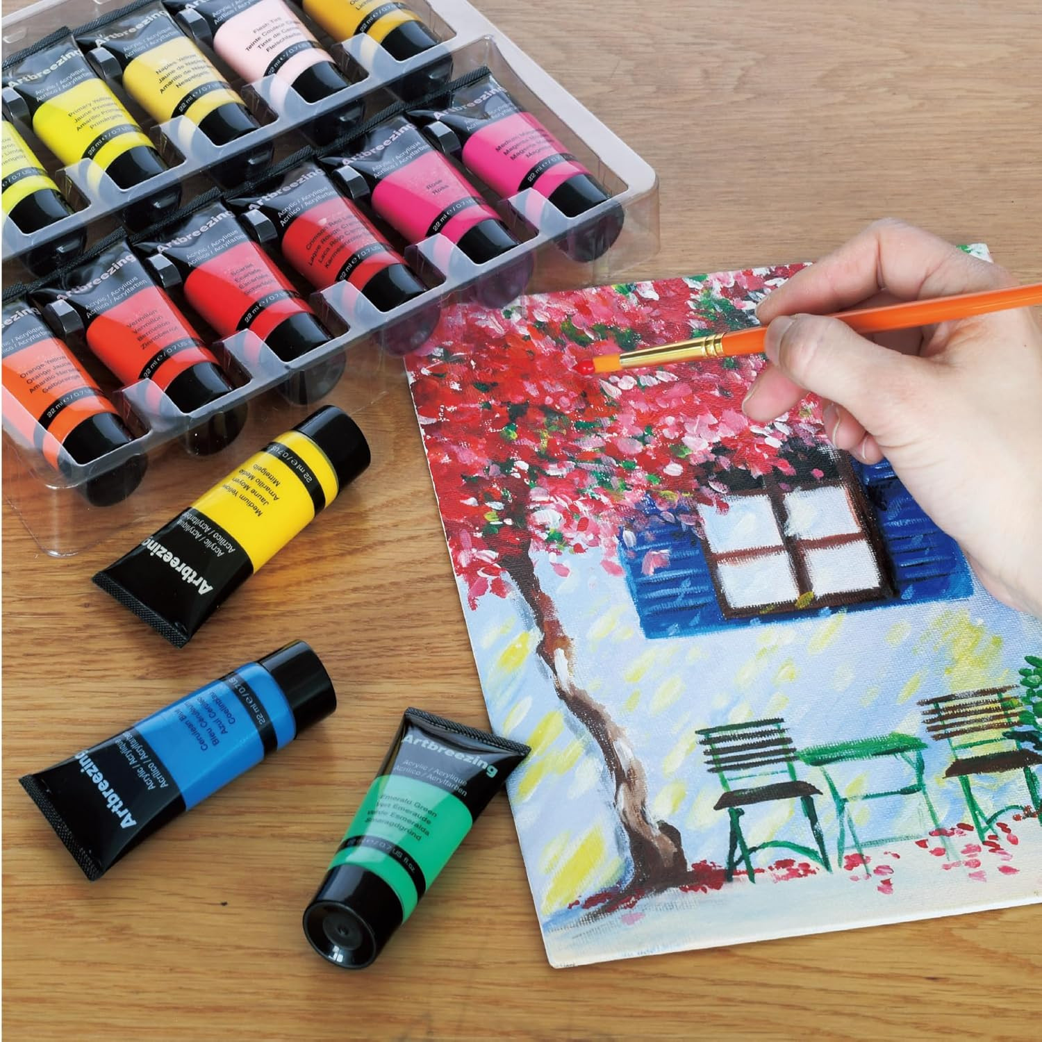 48 Colors Professional Acrylic Paint Set, Artist Paint Supplies | 22Ml Tubes, Pa