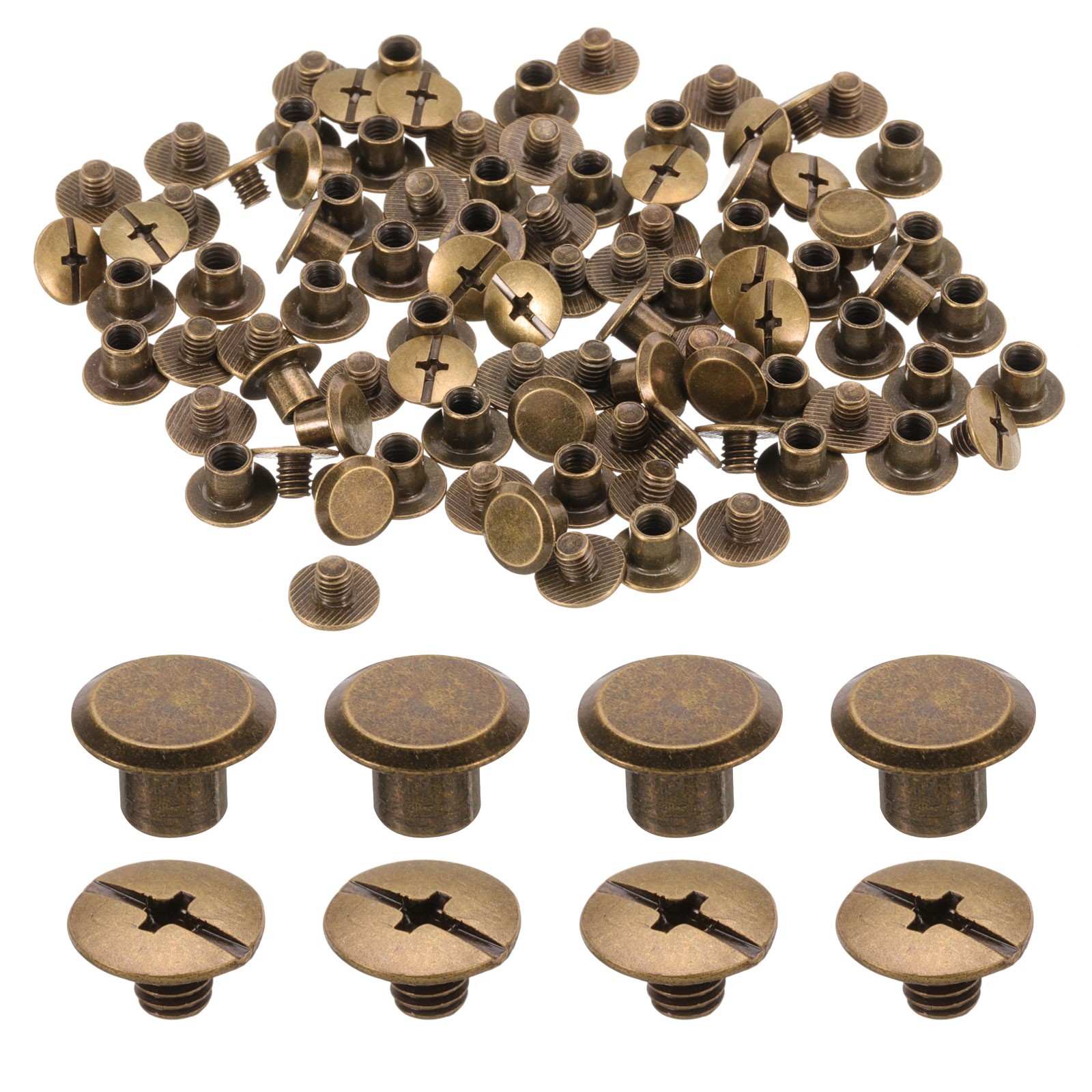 50PACK M5 x 5mm Chicago Screw Metal Stud Screw Rivets for Leather Bronze