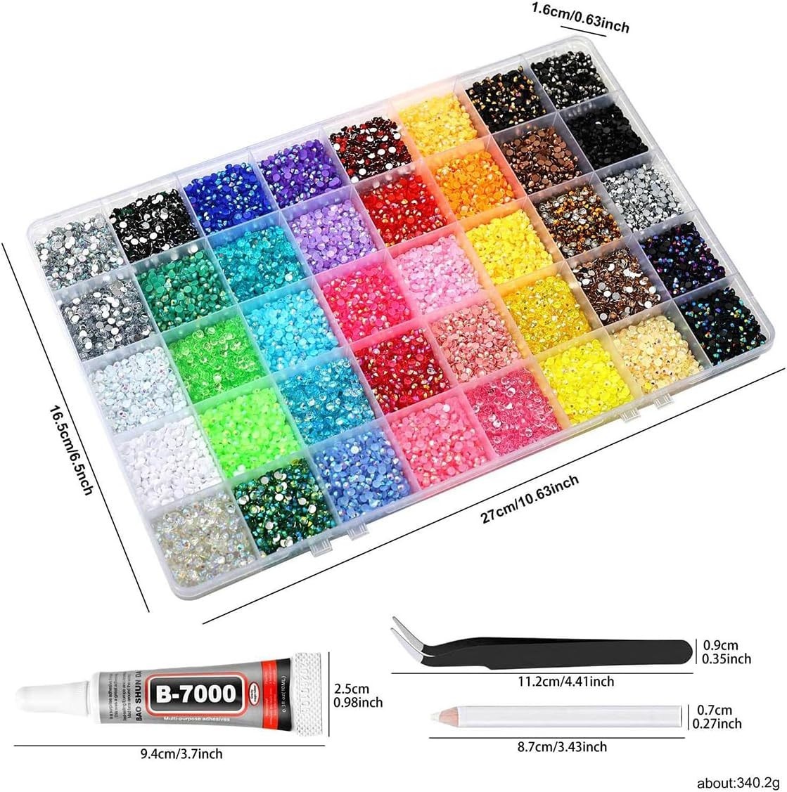 Jelly Rhinestones Bedazzling Kit Multicolor 3mm Flatback Resin Bedazzler Gems US