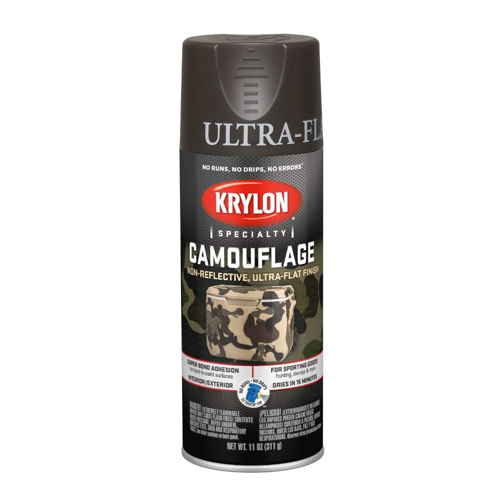 Krylon Camouflage Paint, Ultra Flat, 11 fluid ounces (Pack of 1), Brown
