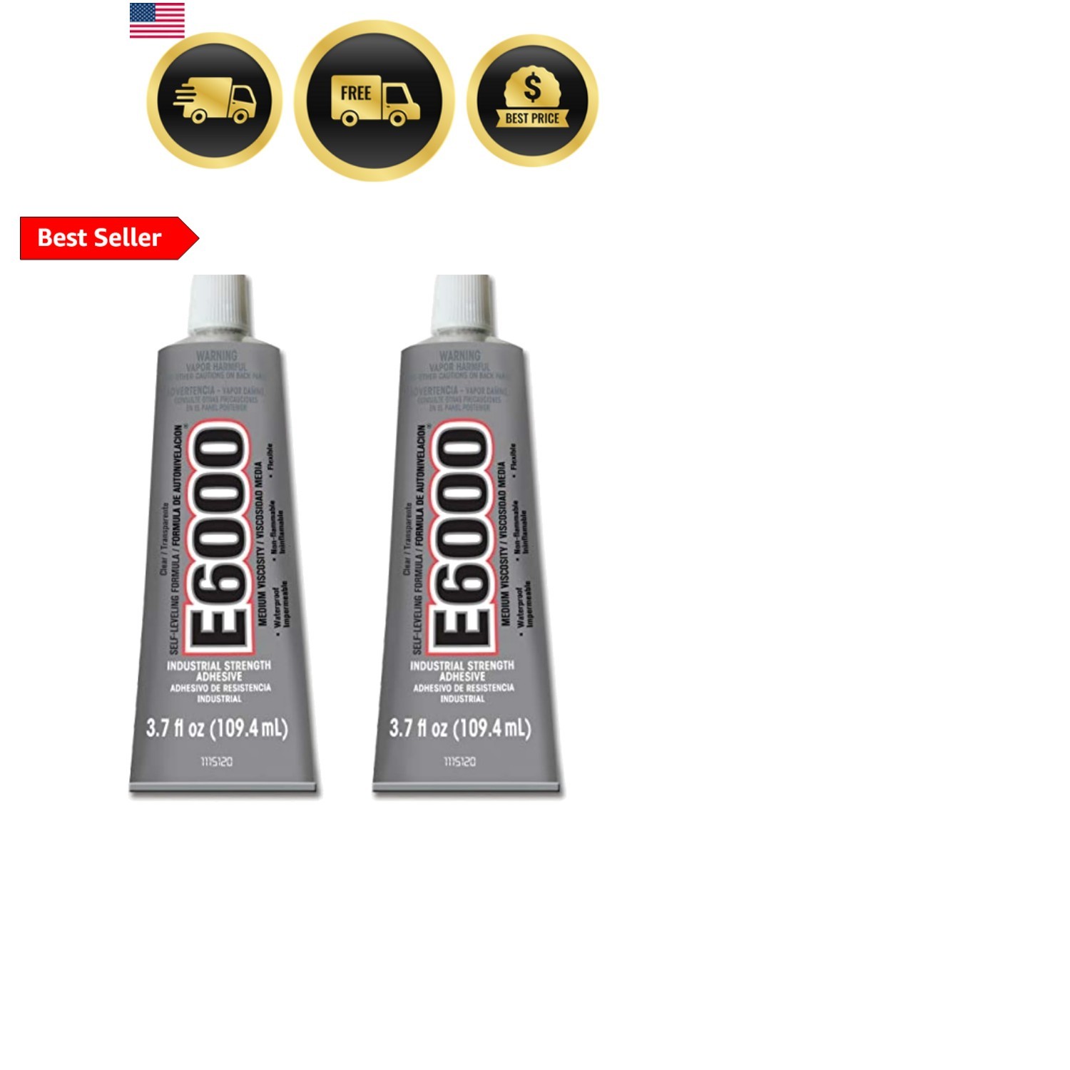 Eclectic Products 2 Pack 3.7 oz. E-6000 High Viscosity Multi-Purpose Adhesive…