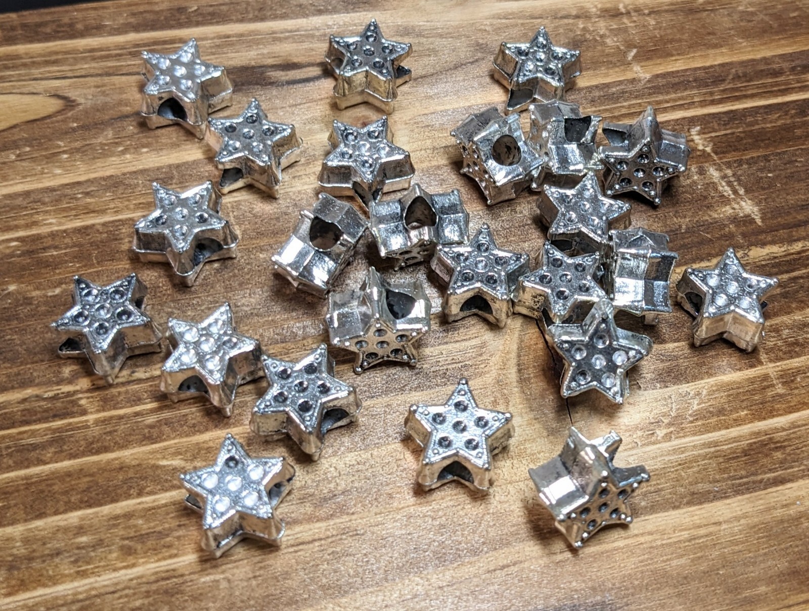 European Charms Star Charms Bead Antique Silver Tone DIY Finding 20 pcs 10x10mm