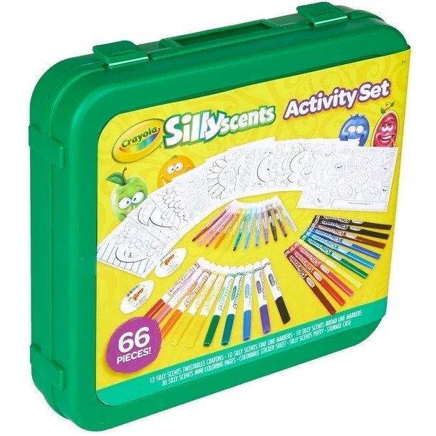 Crayola Kids Activity Set 66 Pc Case Silly Scents Markers Crayons Non-Toxic New