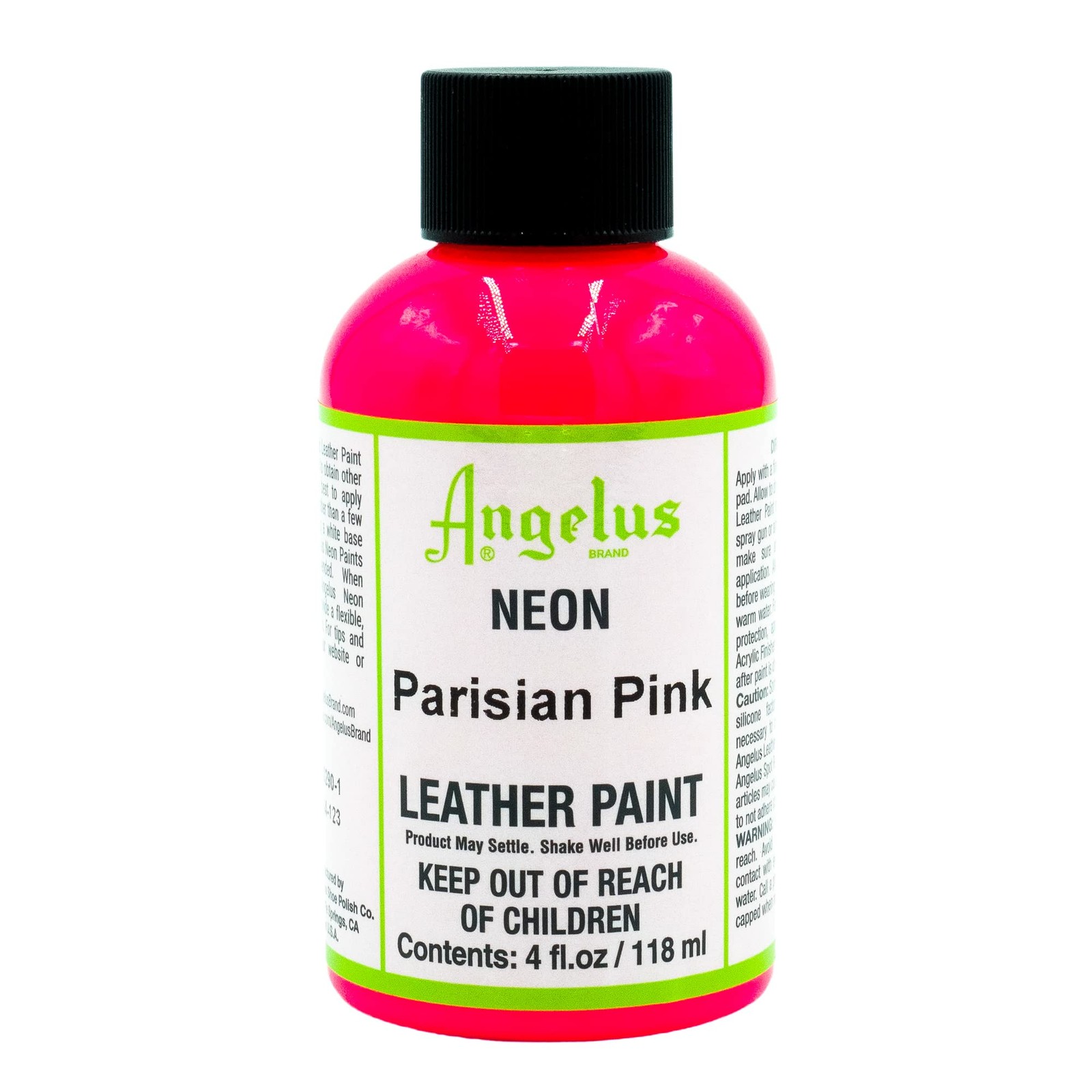Angelus Neon Leather Paint Parisian Pink 1 Count Water Based Non Toxic
