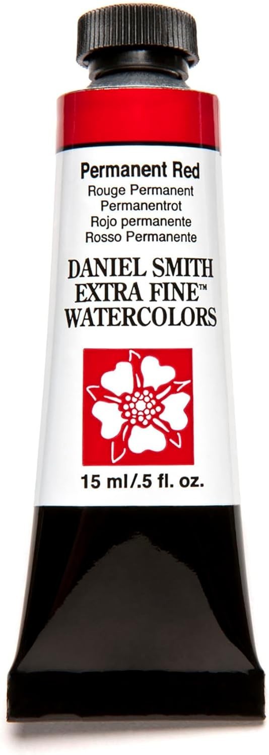 15ml Tube Permanent Red Watercolor Paint – Reflective Finish for Art
