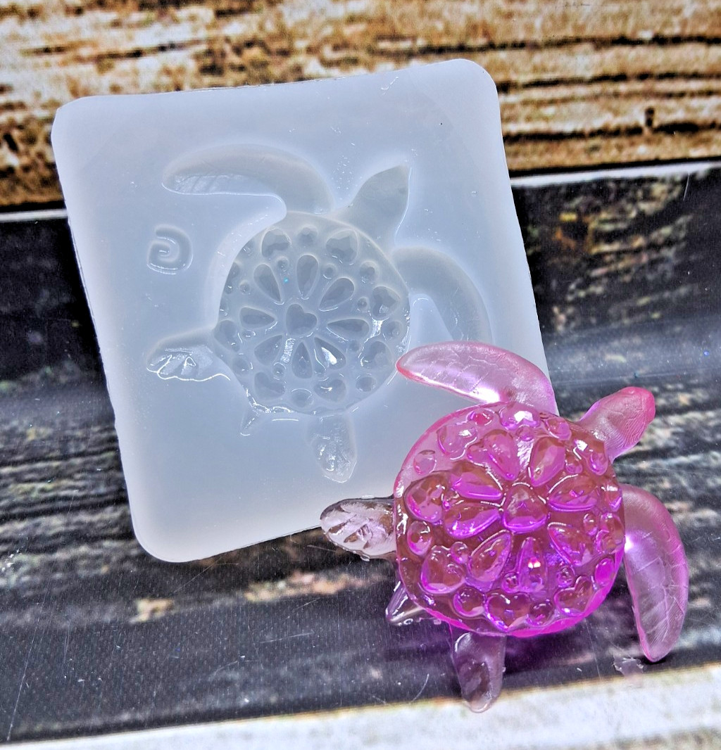 Handmade Diamond HEART Turtle Mold G For Resin TURTLE G -MOLD ONLY-