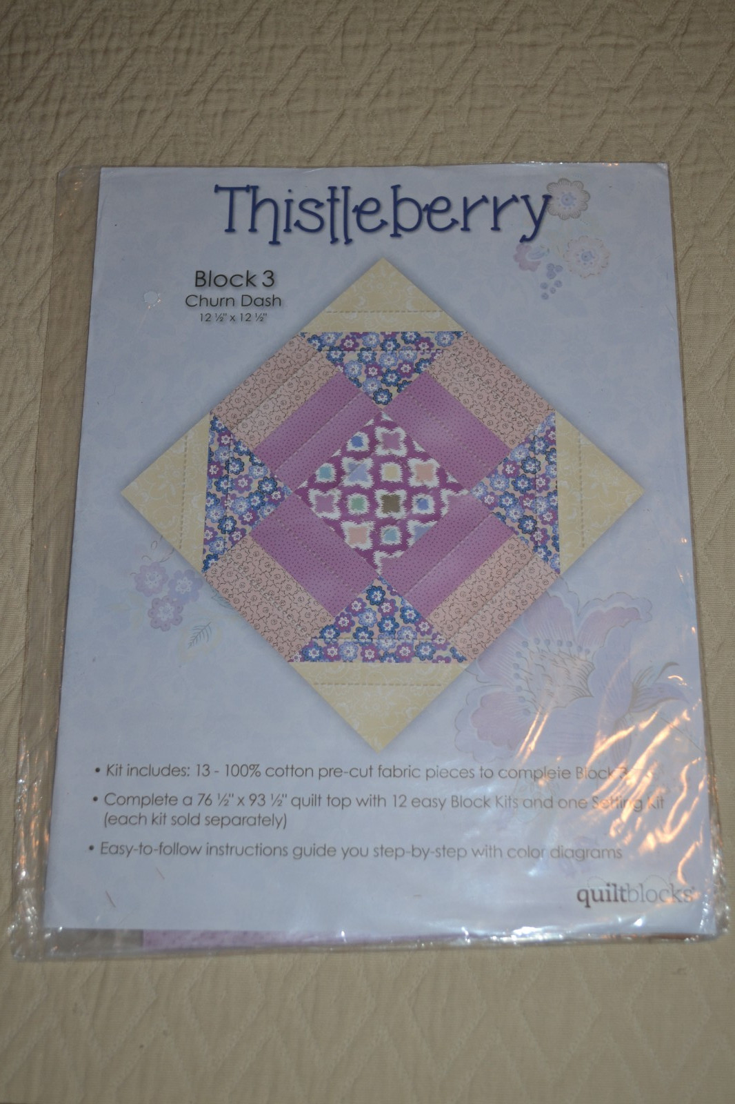 Lot of 4 Jo-Ann Quilt block of the Month 2014 Thistleberry, Blocks 1, 3, 6, 9
