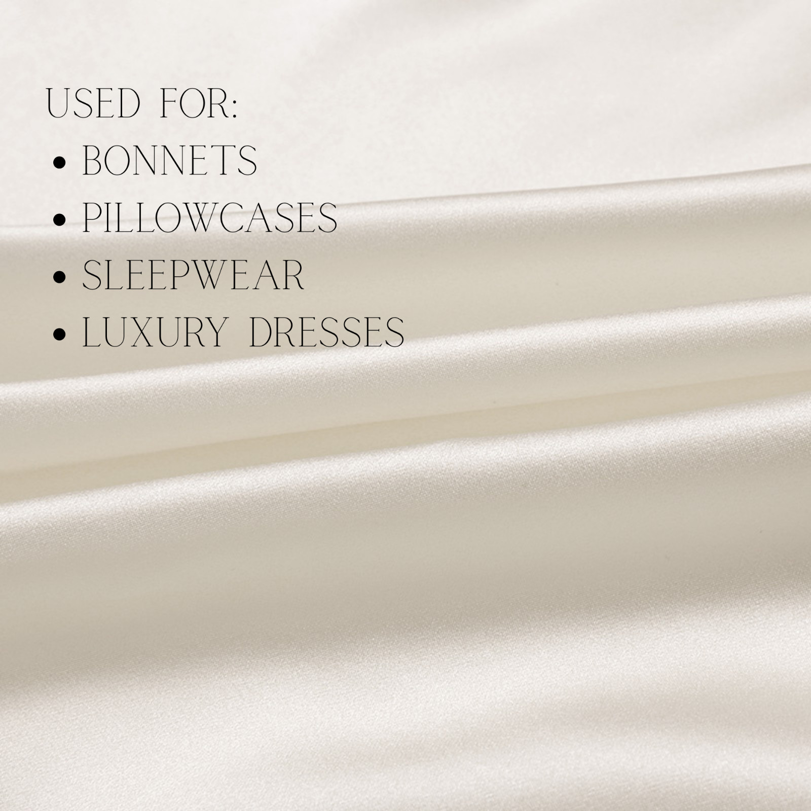 White 100% Pure Mulberry Silk Fabric by the Yard