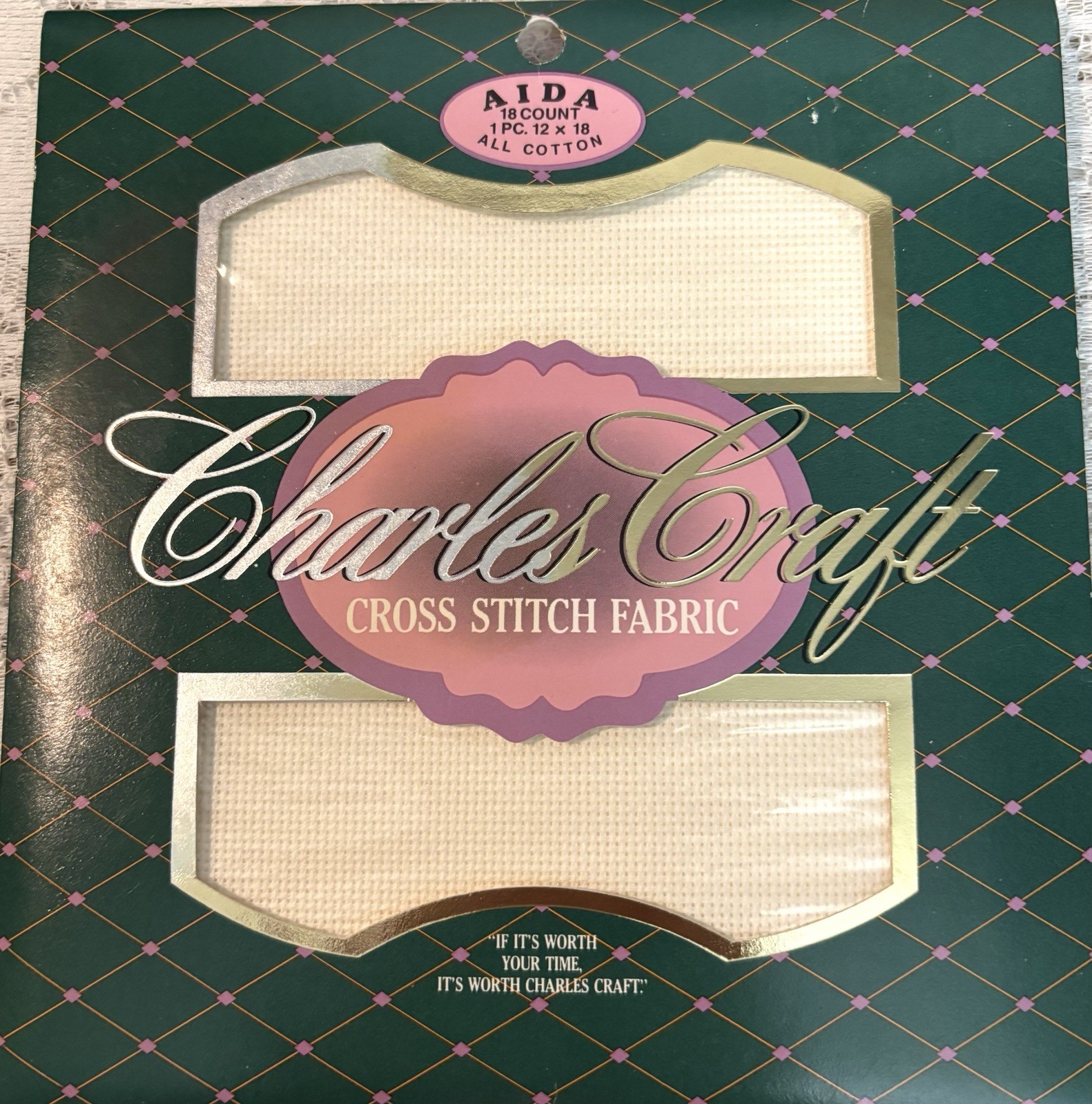 Cross Stitch Fabric, Charles Craft, 1pc 12”x18”,NIB