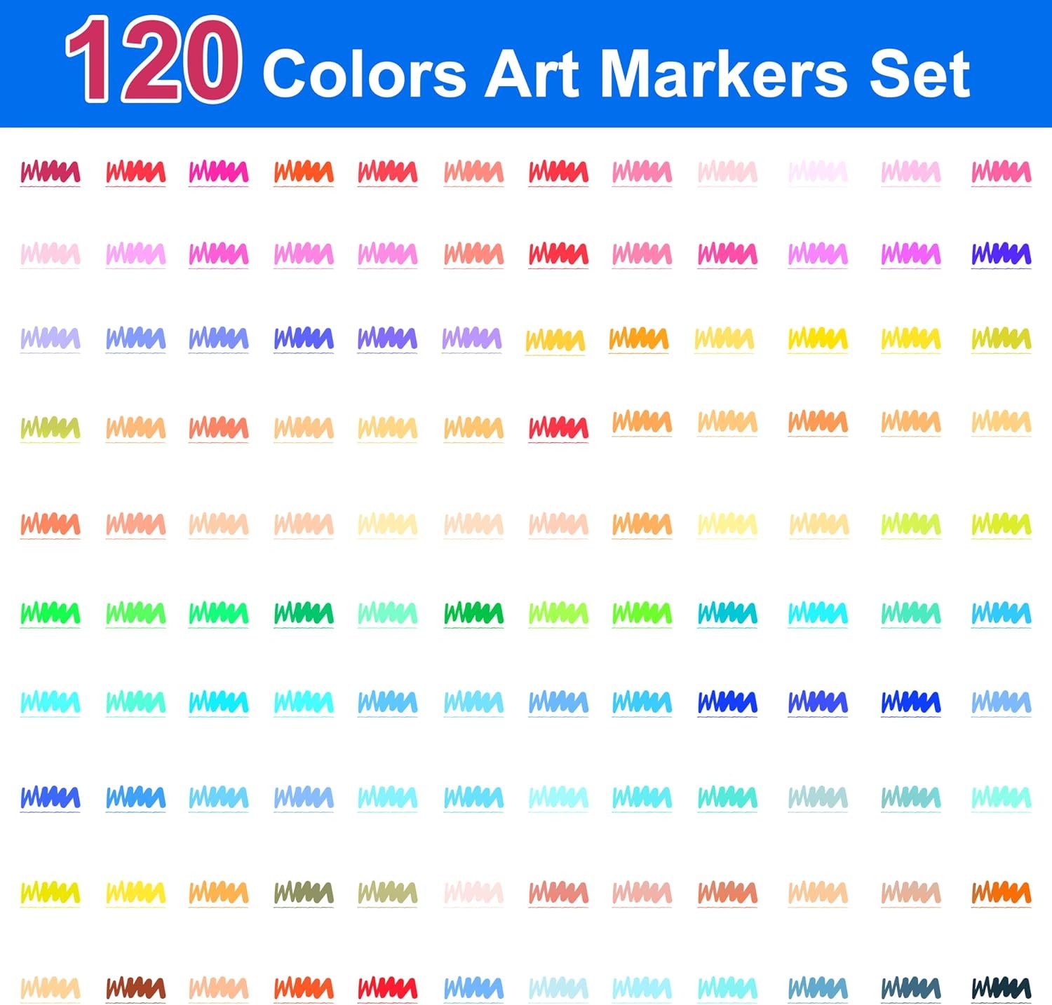 Dual Brush Art Markers for Sketching Doodling Lettering & Coloring