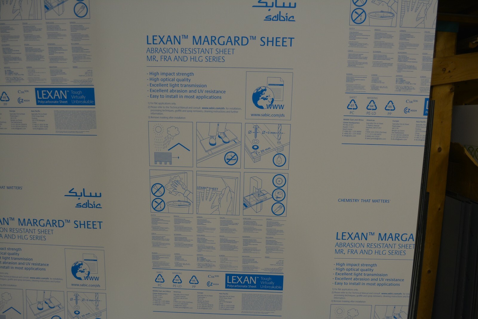 Polycarbonate Scratch Resistant Clear Sheet MR10 Lexan 1/8″ CHOOSE A SIZE