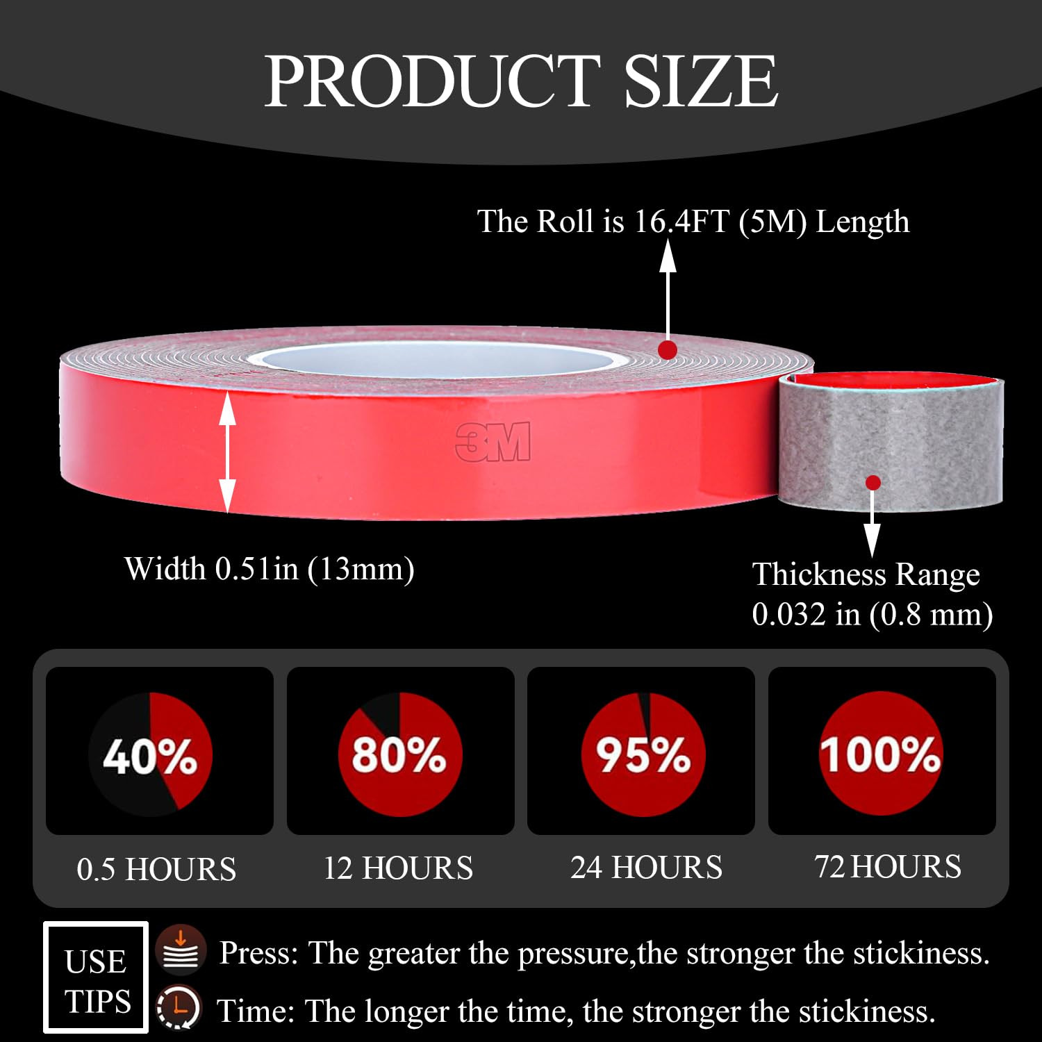 Double Sided Tape Automotive Heavy Duty Made of 3M Acrylic Foam Adhesive Cars Ex