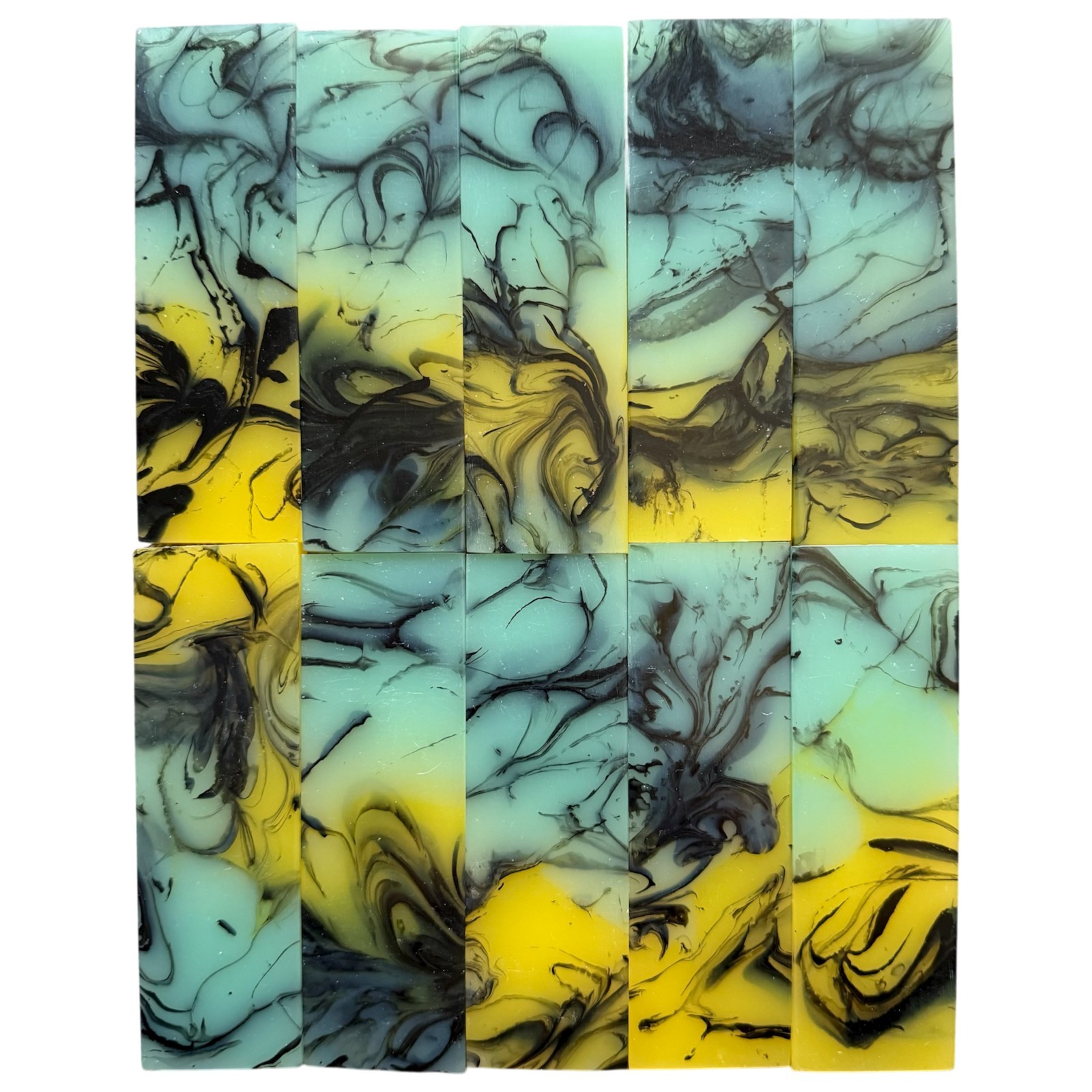 Mix Color Swirl Resin Knife Scale Blank Pair 5″ Black Acrylic Crafting Set