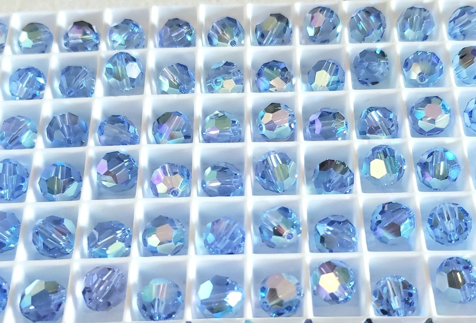 Swarovski 5000 8mm Round beads Light SapphireAB2X, Rare (8pcs)