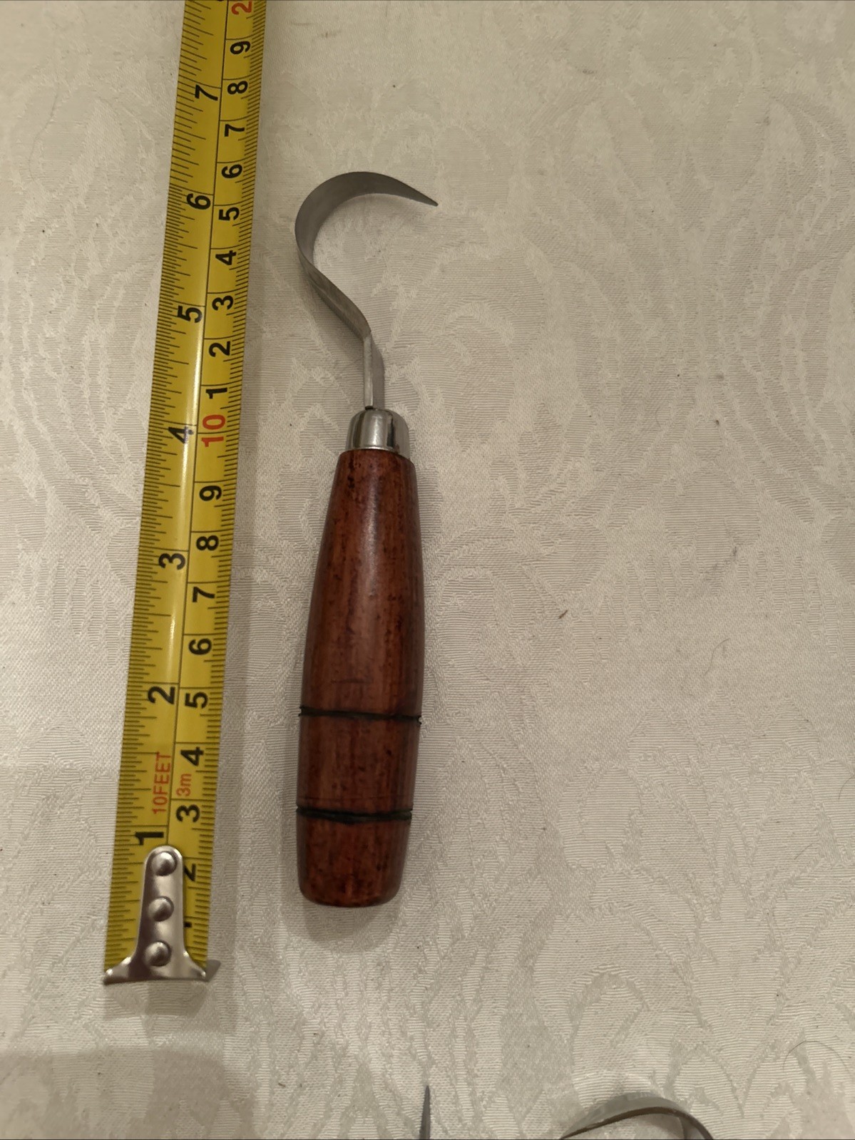 Forged Single Bevel Sloyd Hook Knife Stainless Blade Cherry Stain Hand Made