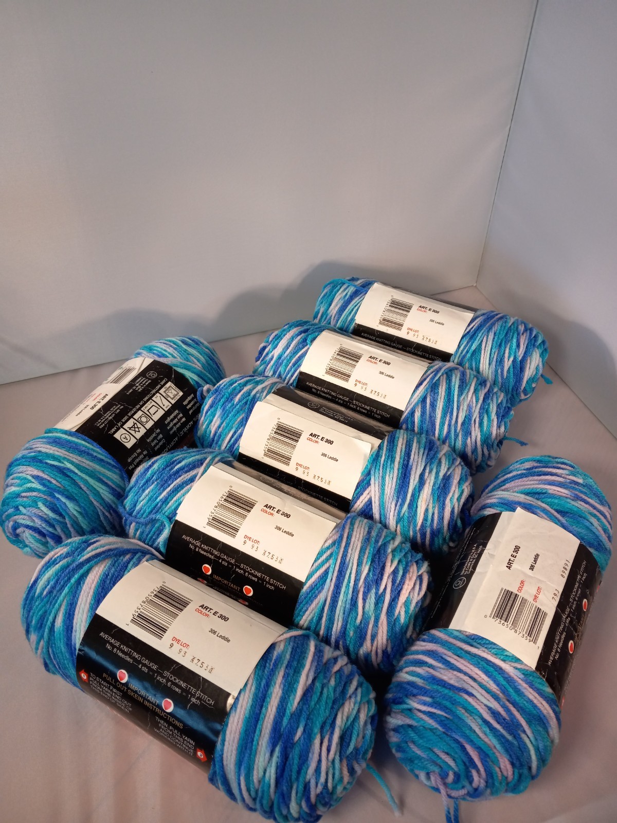 Red Heart Super Saver Yarn New Old Stock 7 Skeins, Leddie (306) RARE!