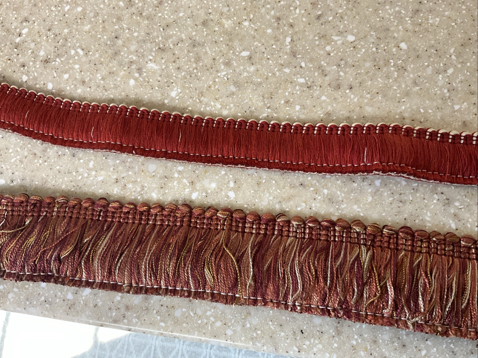 Sewing Trim Fringe Red, 2 Pieces Less Than 1 Yard Each