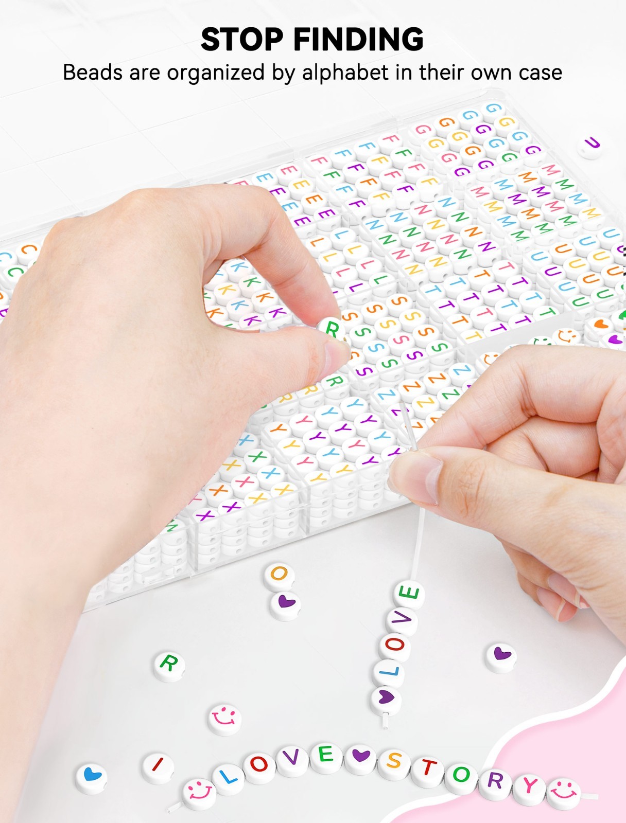 ARTDOT Beads for Bracelets Letter Alphabet Bead for Jewelry Making Kits 1400 Pcs