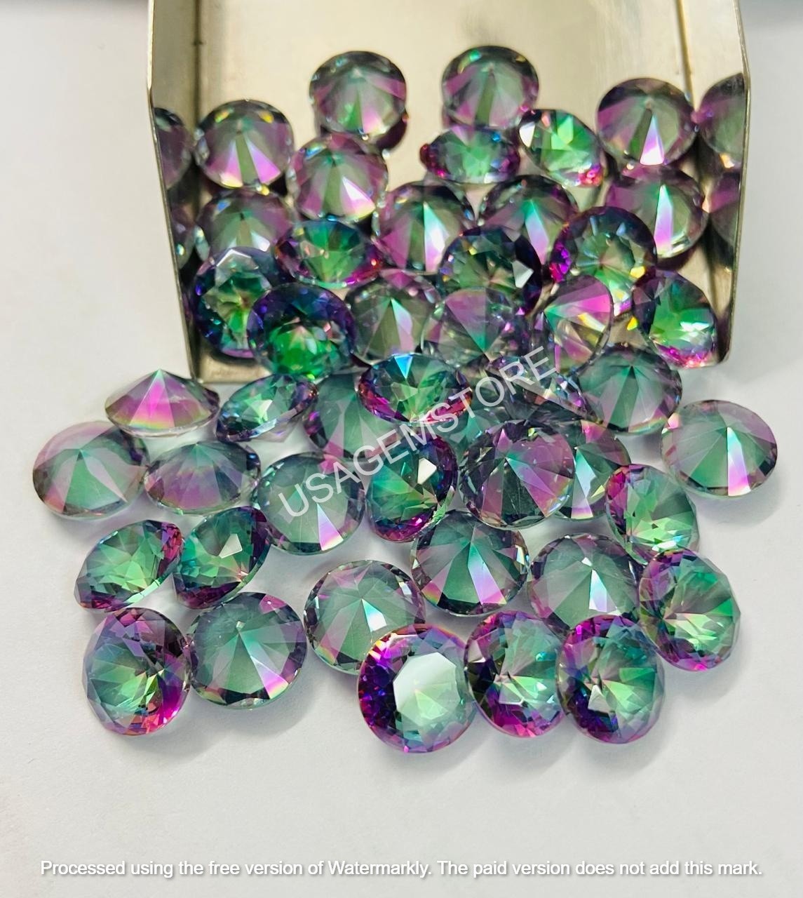 Natural Mystic Quartz Round Faceted Cut Gemstone Loose Gemstone (5MM 15MM)
