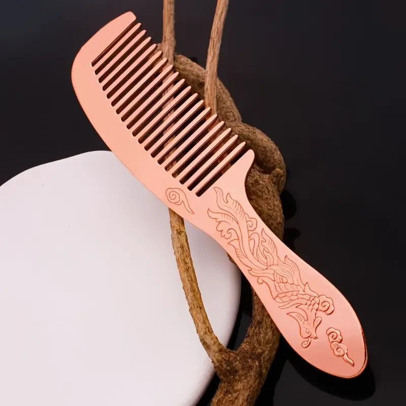 Pure copper handmade comb hair comb 6.25 inches long x 1.53 inches wide.