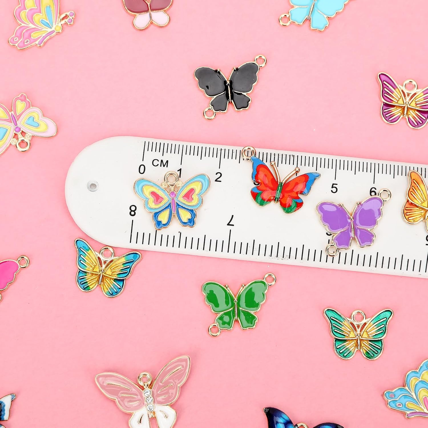 40Pcs/20 Pairs Butterfly Charms, Mixed Butterflies Charms for Jewelry Making, As
