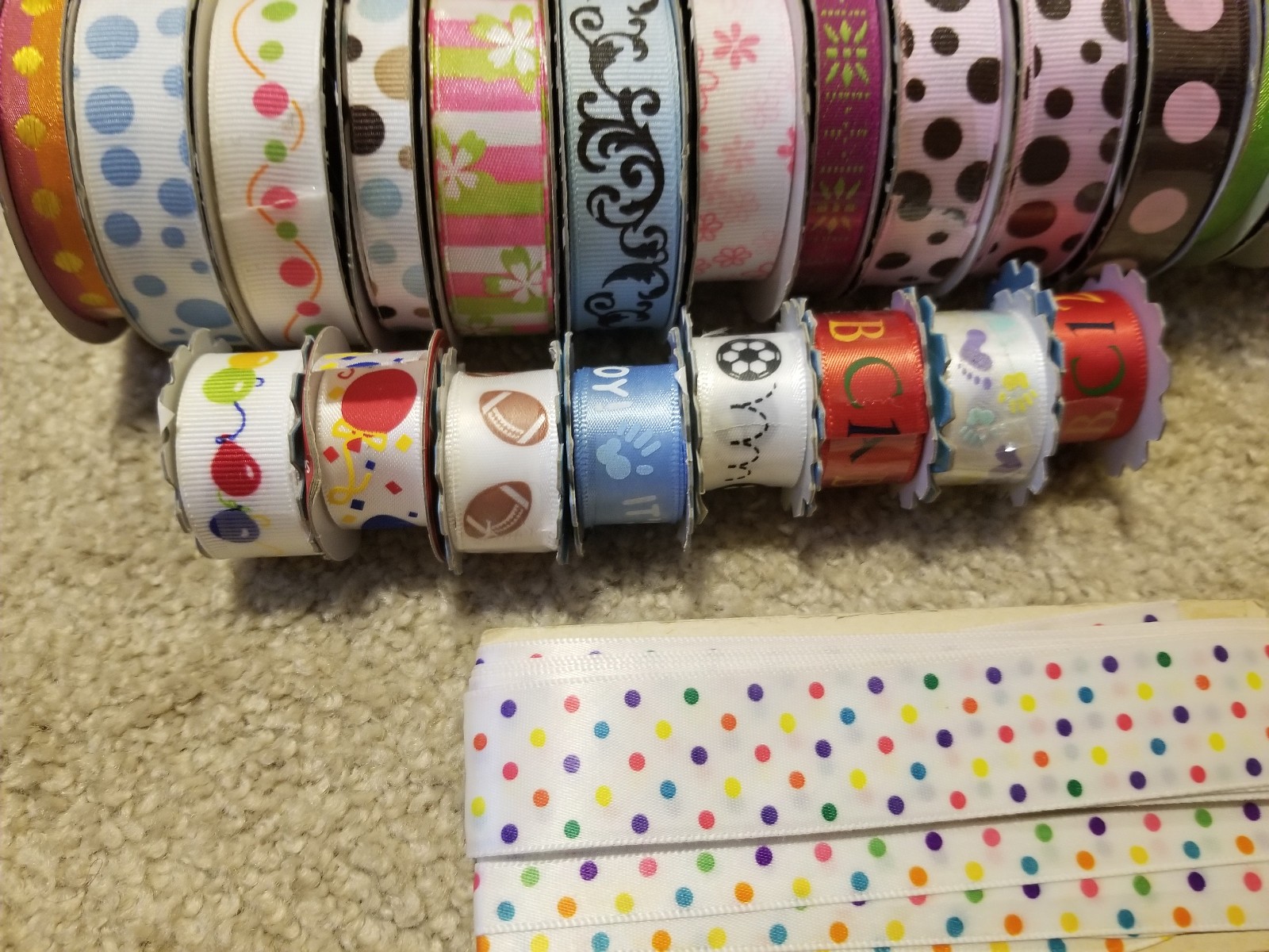 70+ Roll Ribbon Lot Assorted Sizes & Patterns Wreath Making Craft Supplies