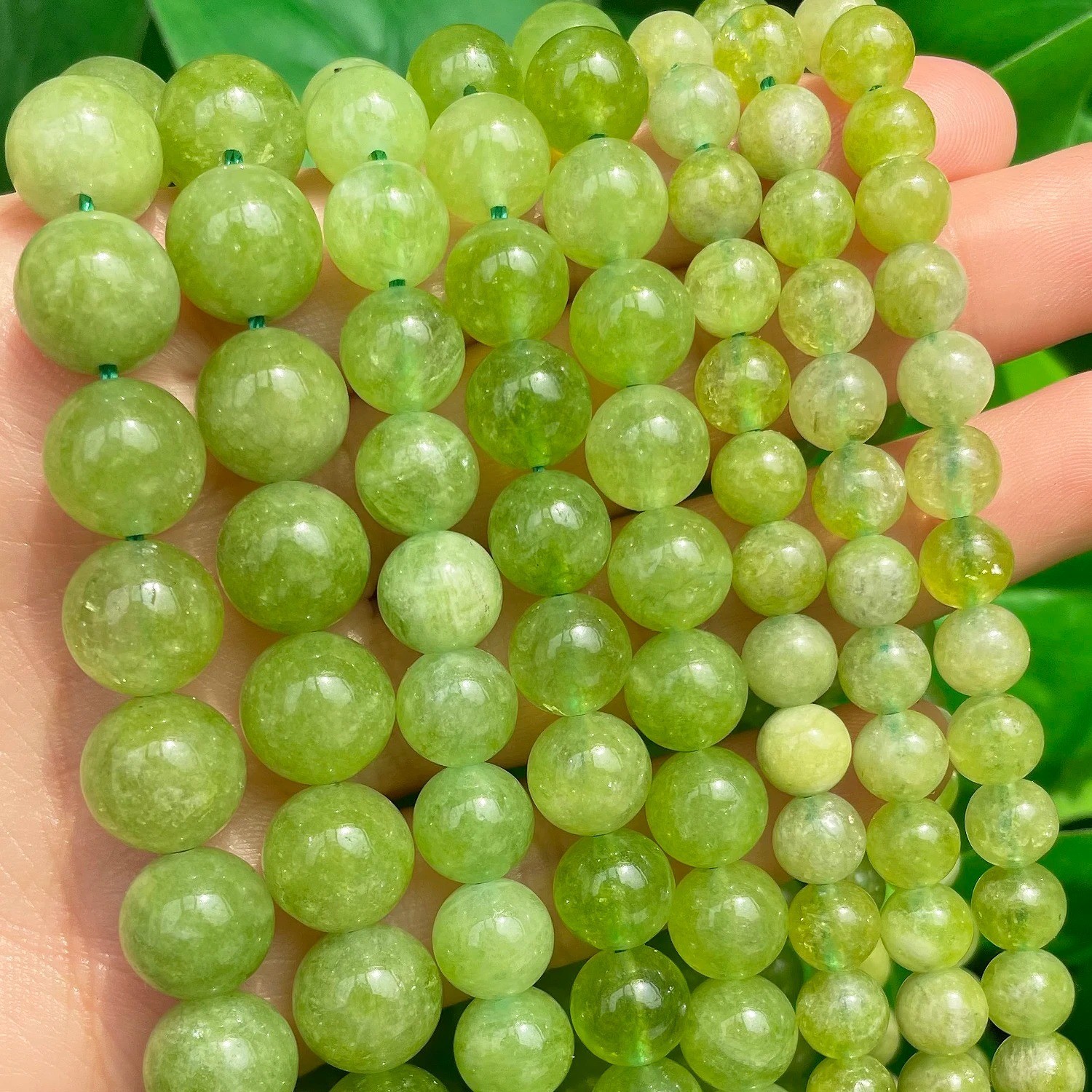 Natural Green Peridot Faceted Round Gemstone Beads 4mm 6mm 8mm 10mm 12mm 15″