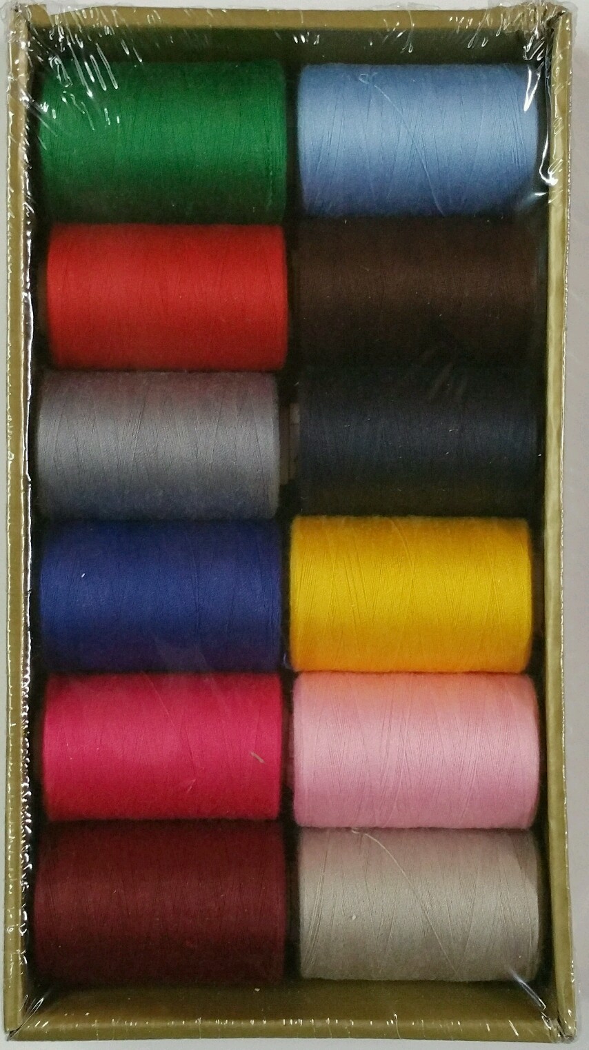 12 Spools Sewing Thread Polyester Assorted Colors 1200 yards each Spool – NEW