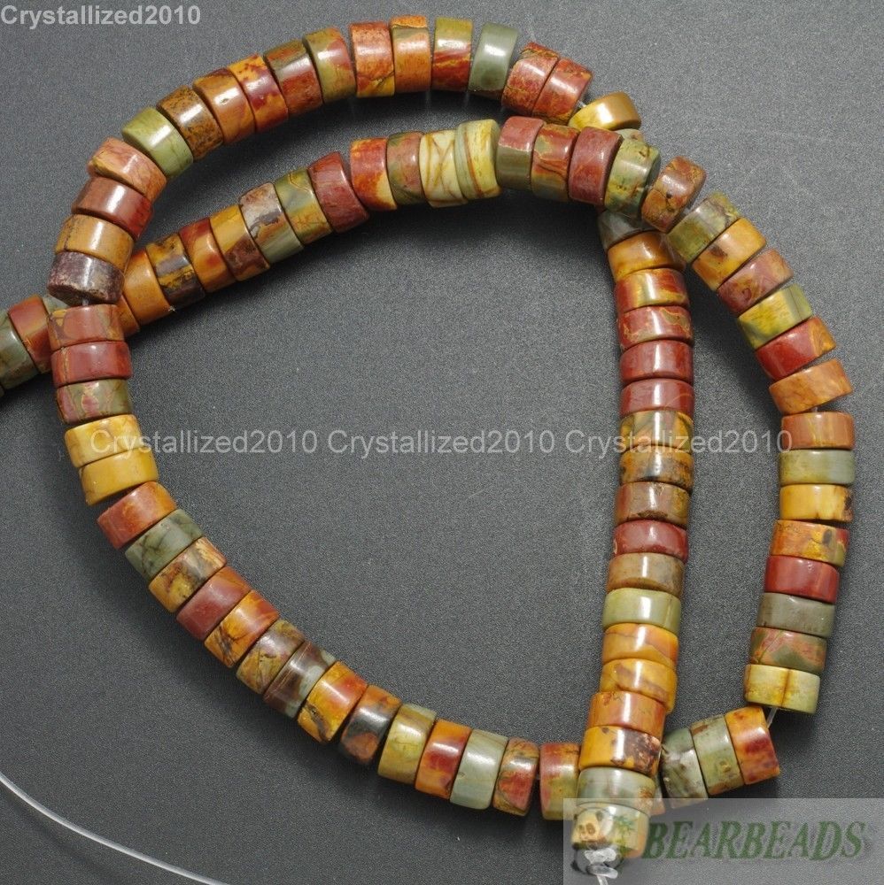 Natural Colorful Picasso Jasper Gemstone Heishi Beads 2mm 3mm 4mm 6mm 8mm 16″