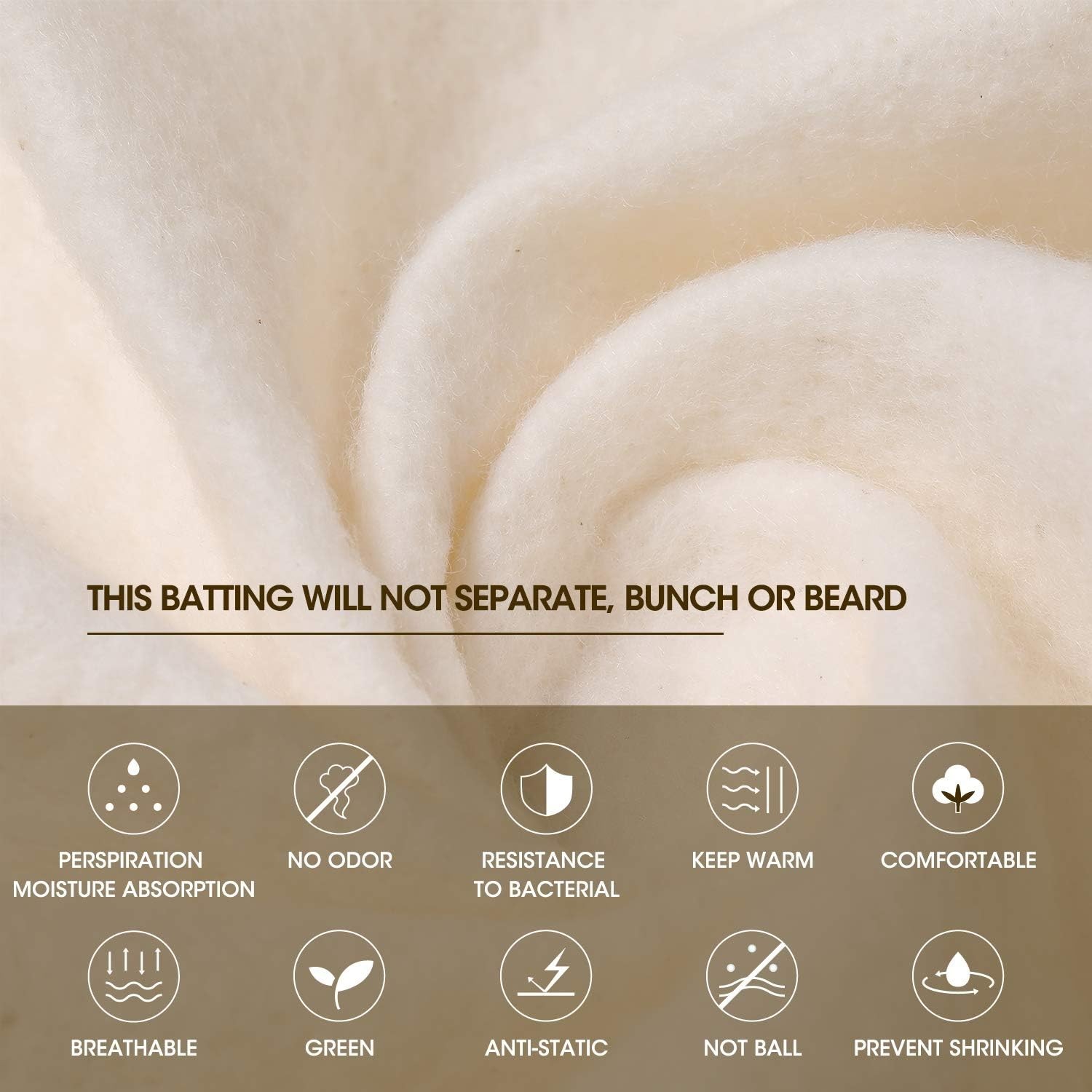 90 Inches X 108 Inches Queen Size Warm Soft Natural Cotton Batting for Quilts…