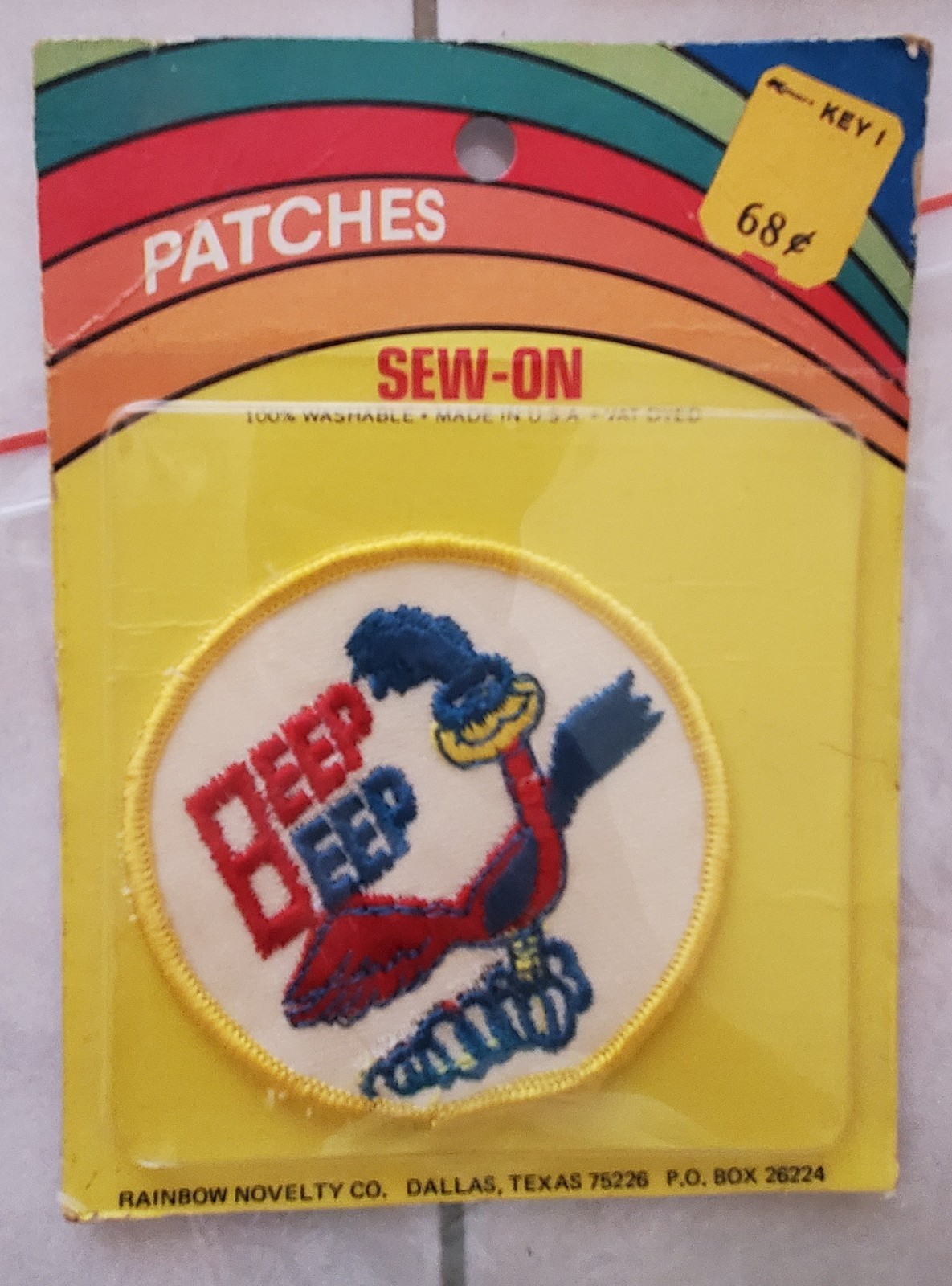 (4) ROAD RUNNER PLYMOUTH SEW-ON/OR GLUE-ON PATCHES 8″X5″/4″X3″/3″ VTG RARE OLD