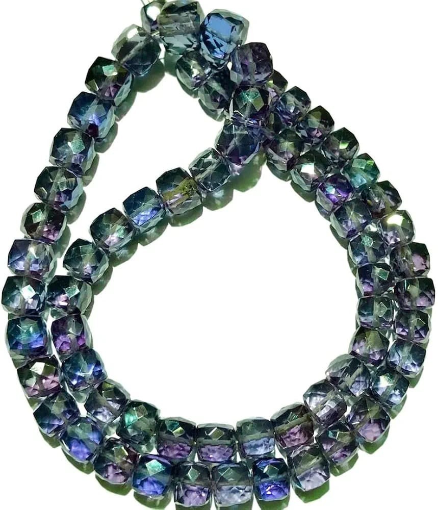 AAA+ Alexandrite Faceted Cube Beads Bracelet, Color-Changing Cube 7mm Approx