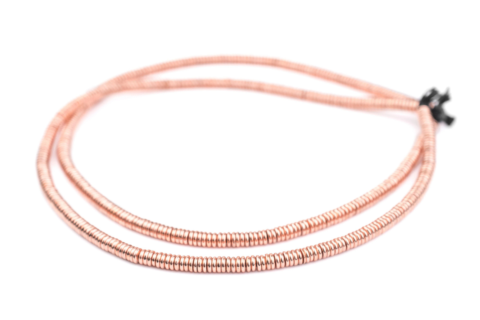 Smooth Copper Heishi Beads 5mm Large Hole 16 Inch Strand