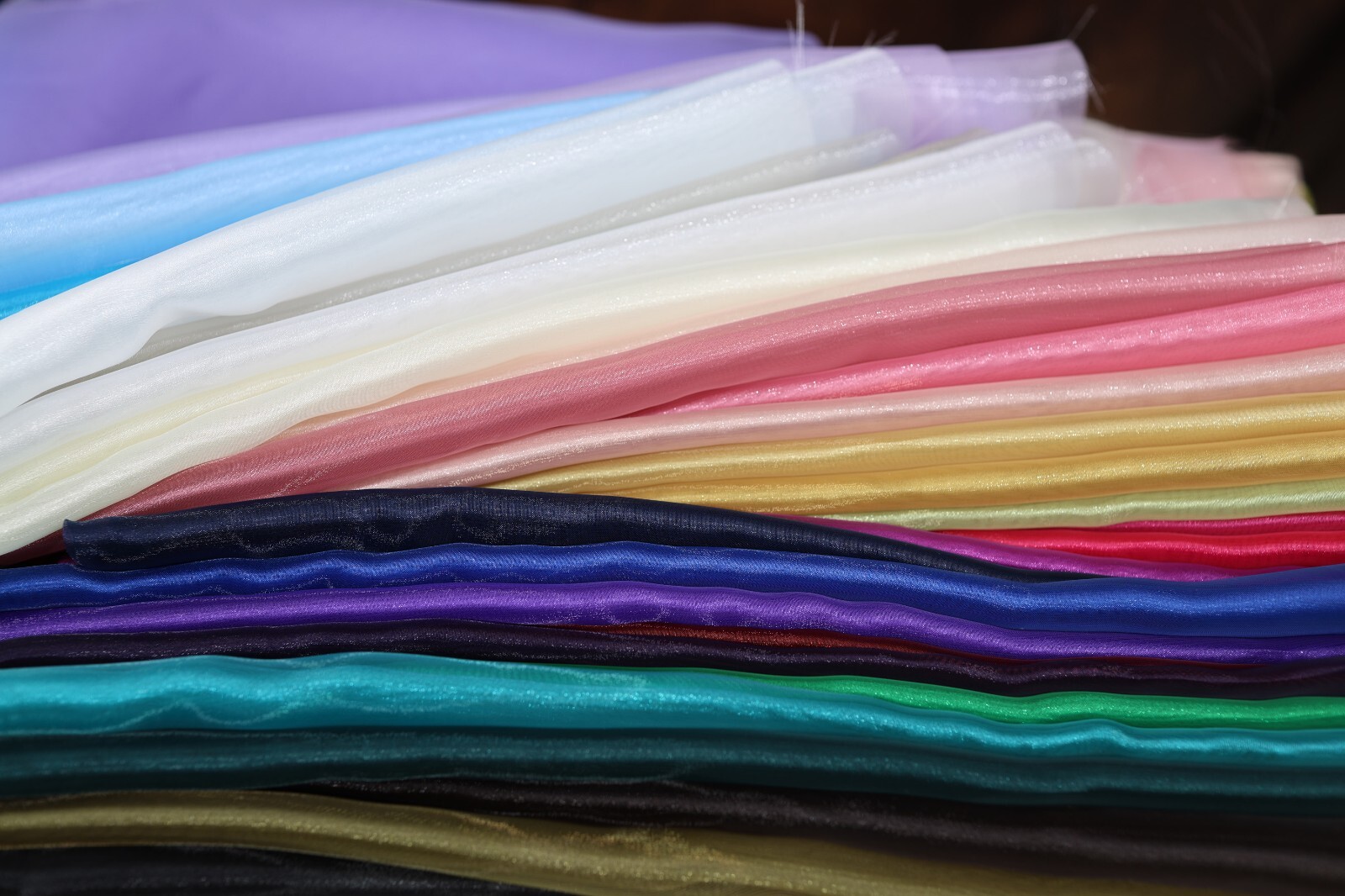 47 colors Crystal Sheer Organza Fabric SWATCH