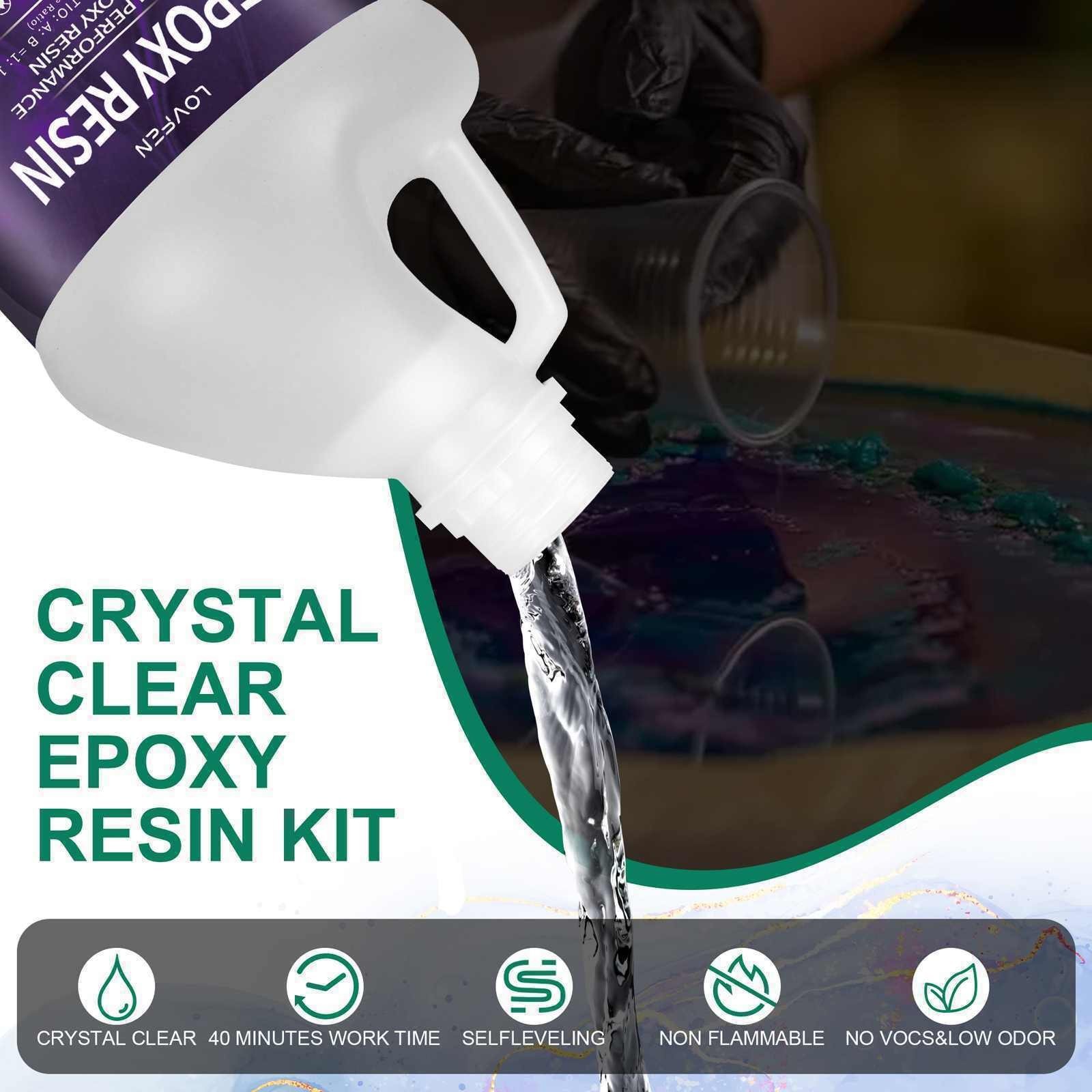 Clear Epoxy Resin Bulk 10oz – 4 Gallons Kit – 1:1 AB Glue DIY 2026 World Cup Art