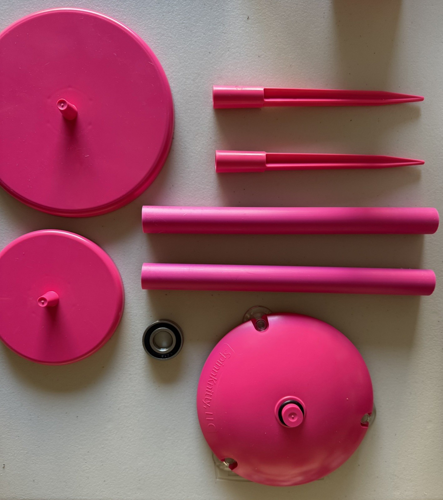 SpinnKnitty Magenta Yarn Holder Organizer for Crocheters & Knitters: Pink Color