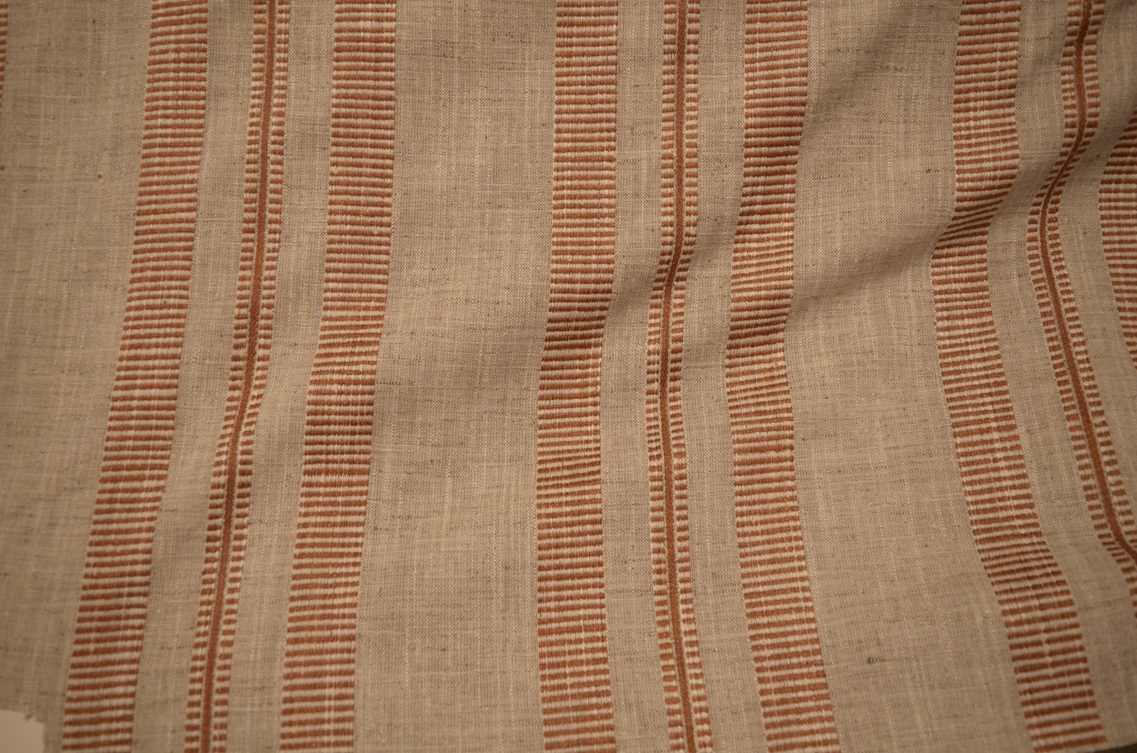 Double Issue Terracotta Rusty Orange Woven Stripe Swavelle Mill Creek Fabric
