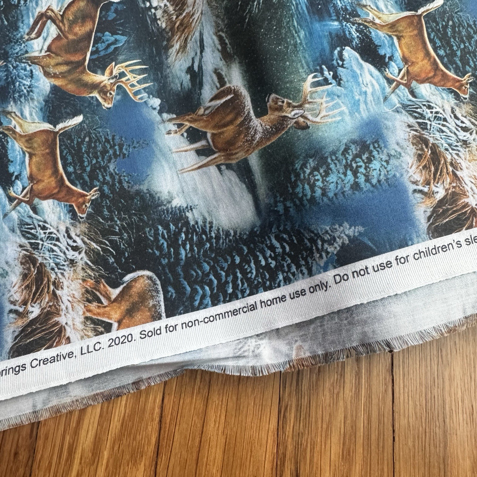 Springs Creative Wild Wings Wintergreen Scenic Deer Fabric By The Yard