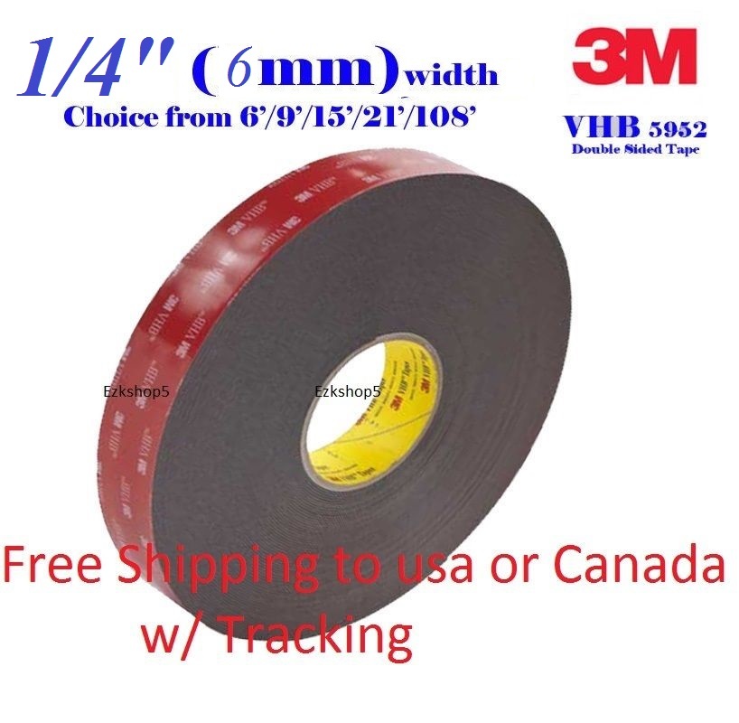 3M 1/4″ x 9/15/21/108 VHB Double Sided Foam Adhesive Tape 5952 Gopro Action Can