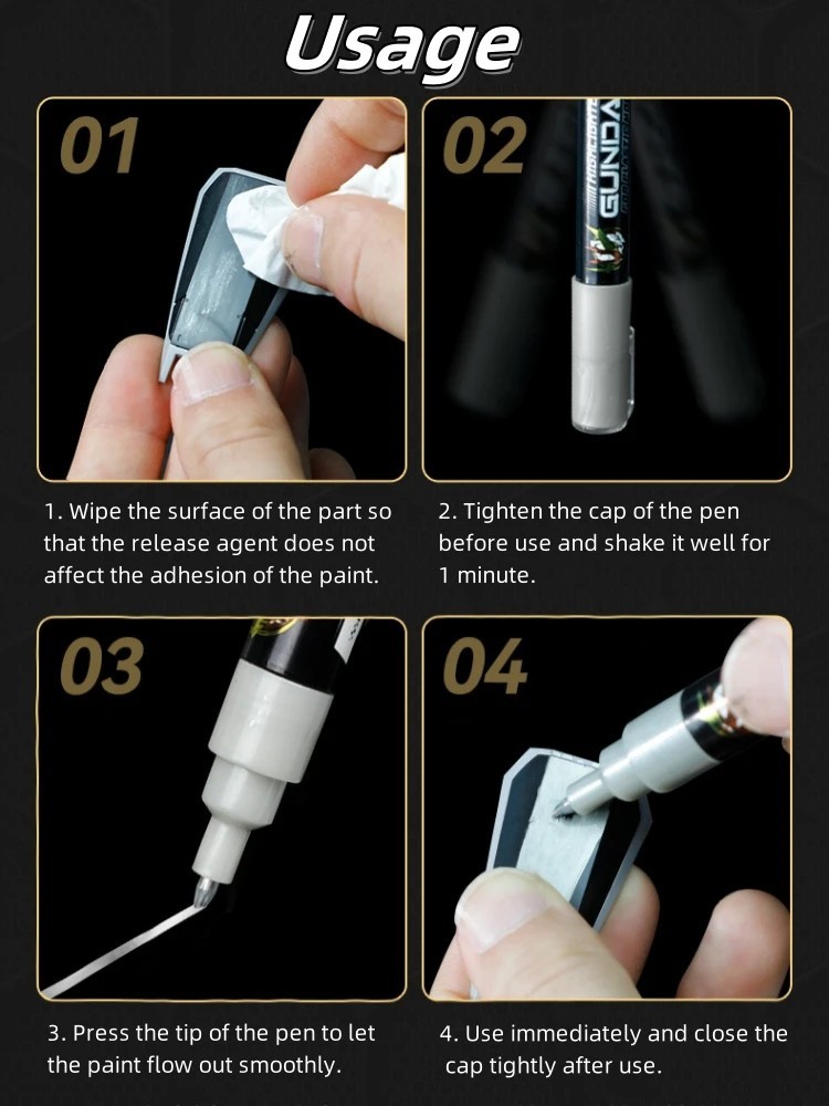 Metallic Paint Marker Pen Gold Silver Oil Based Permanent Model Marker
