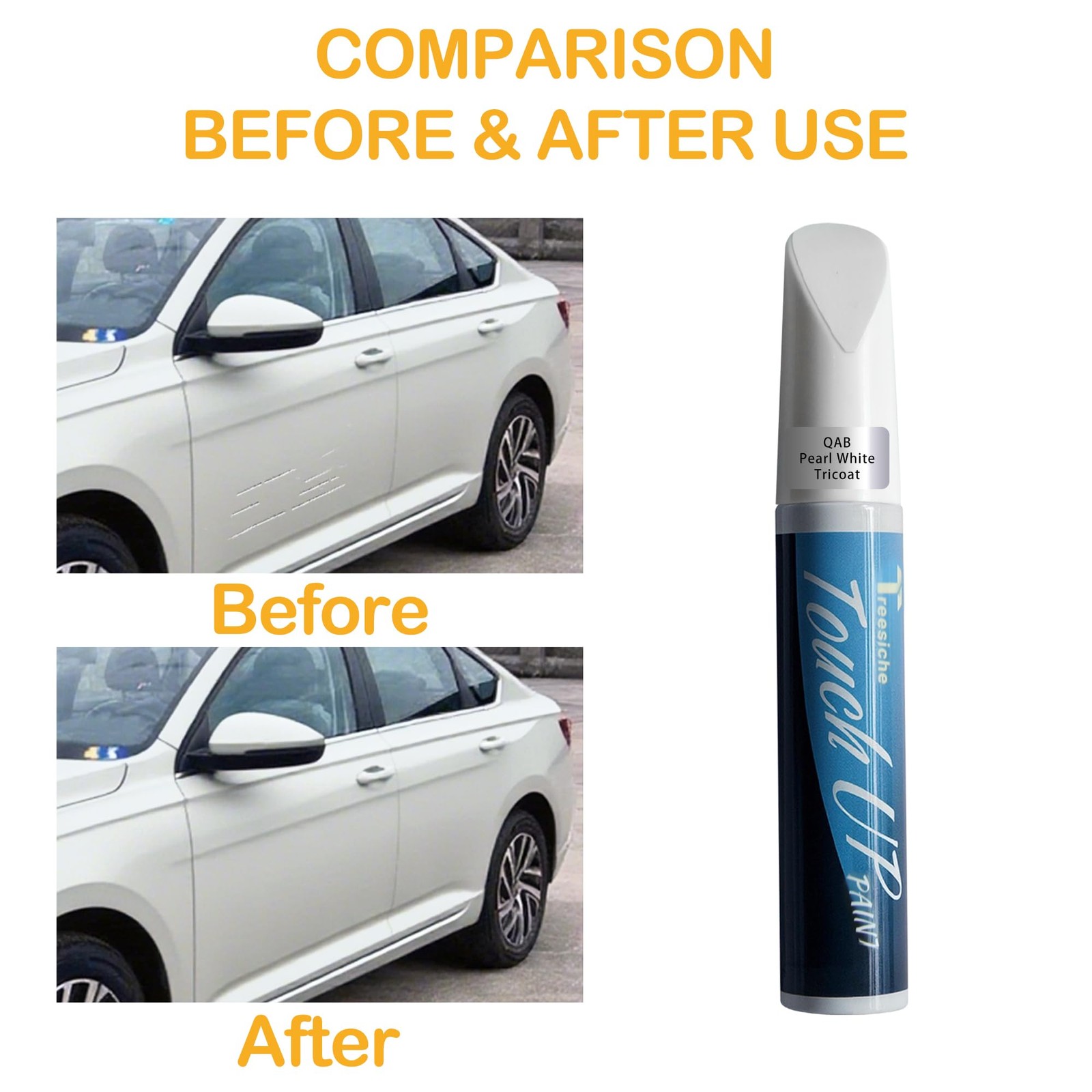 Touch Up Paint Pearl White Tricoat QAB for Nissan Altima Maxima Rogue 1 Fl Oz