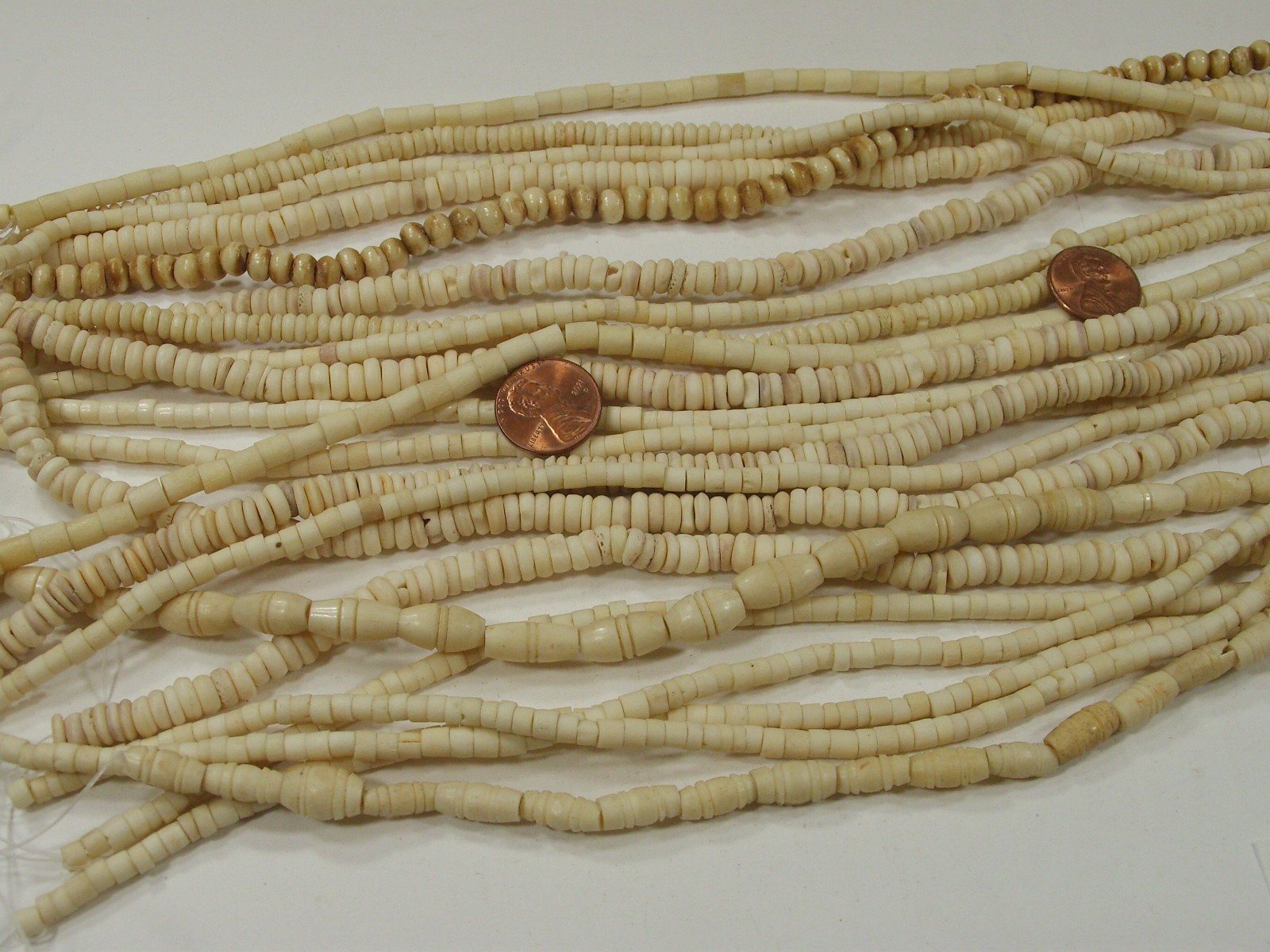 20 Strands (15″) India Handmade Assorted Water Buffalo Bone Beads Lot (QBQ-11) ⭐