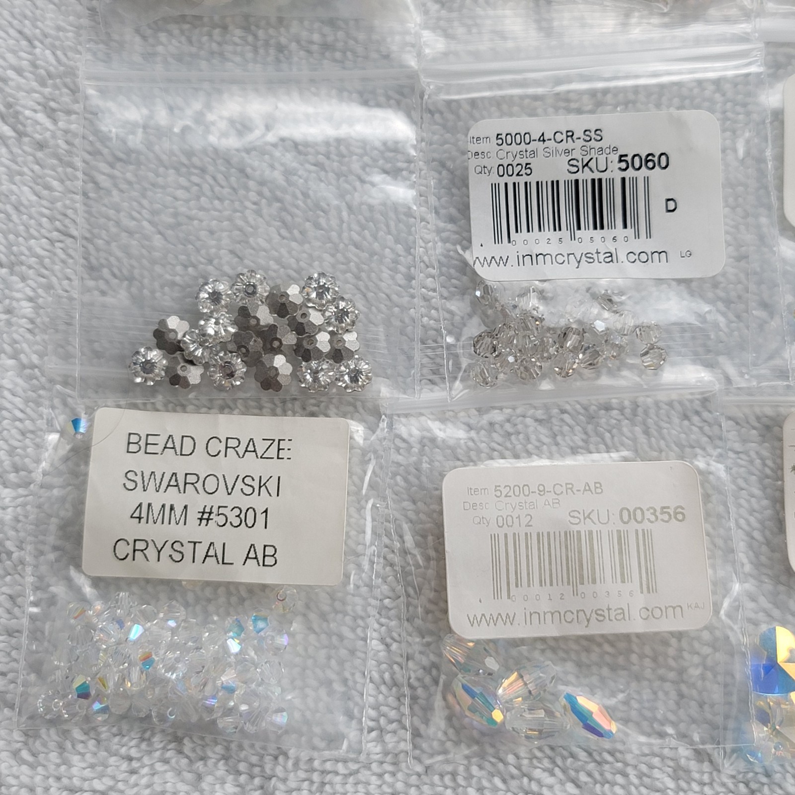 Swarovski Crystal Bead Lot Clear AB Drop Heart Cube/Mixed Qty 4841 5205 5305