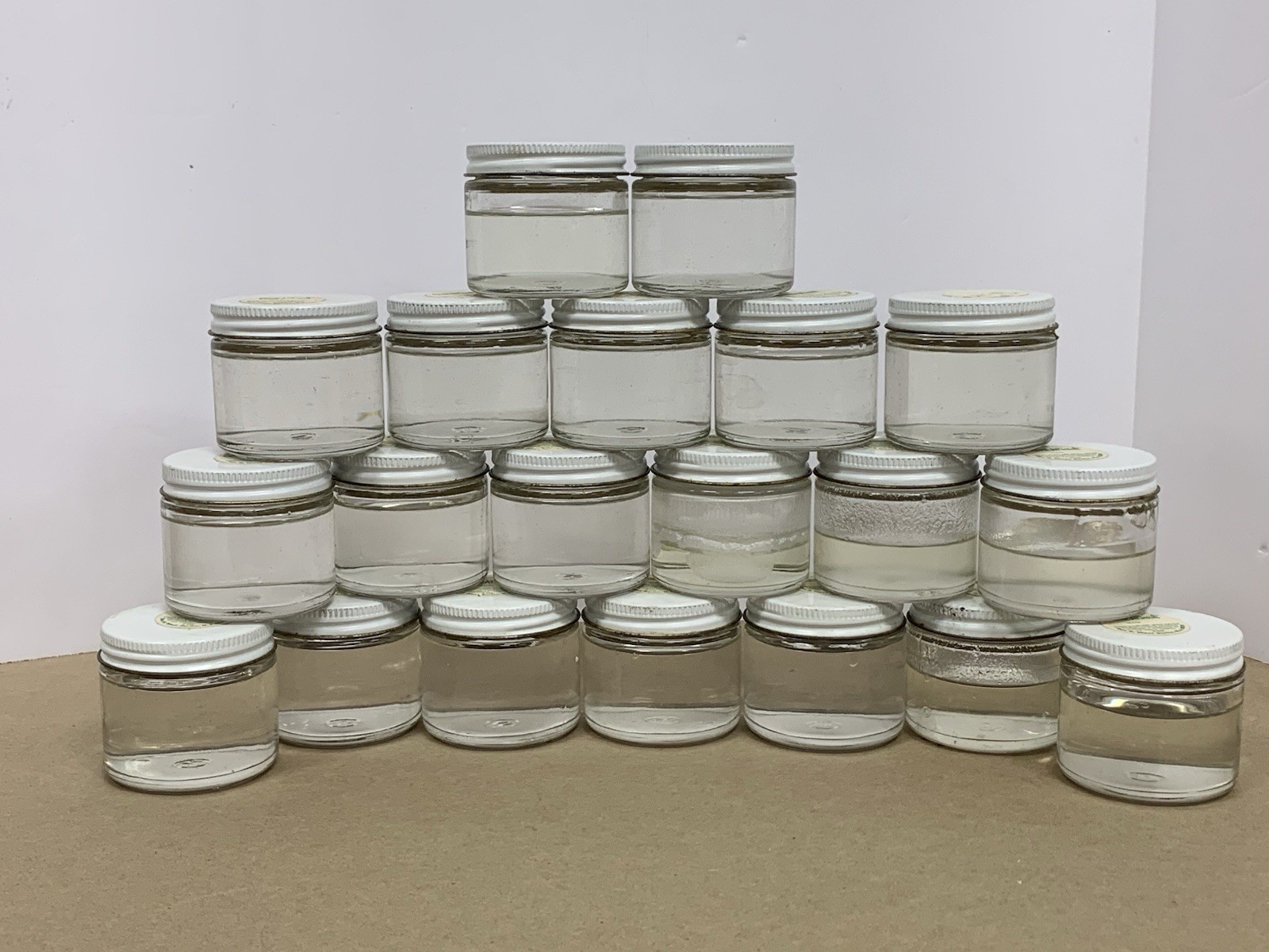 Vintage Create-A-Finish Clear Gloss Glaze Lot of 20 Glass Jars 2oz