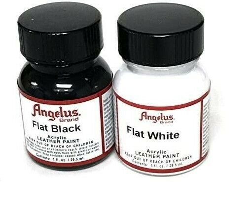 Angelus FLAT BLACK + FLAT WHITE Leather Paint – 1 fl.oz