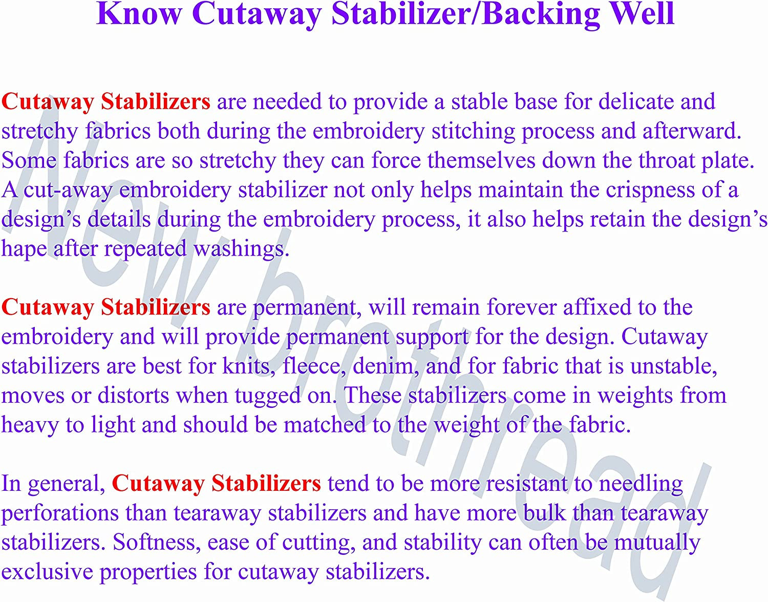 Cut Away Machine Embroidery Stabilizer Backing 15″ X 25 Yd Roll – Medium Weight