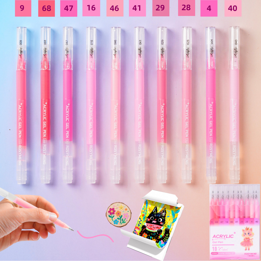 10/100 Colors Acrylic Gel Pens, 1.0 Fine Tip Muticolor Gel Pen Art Set