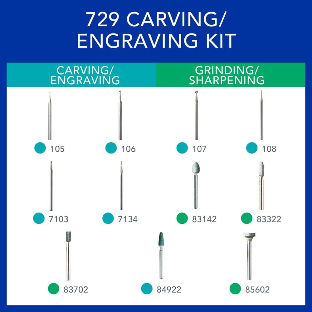 Dremel 729-01 11 PC Carving/Engraving Accessory Micro Kit