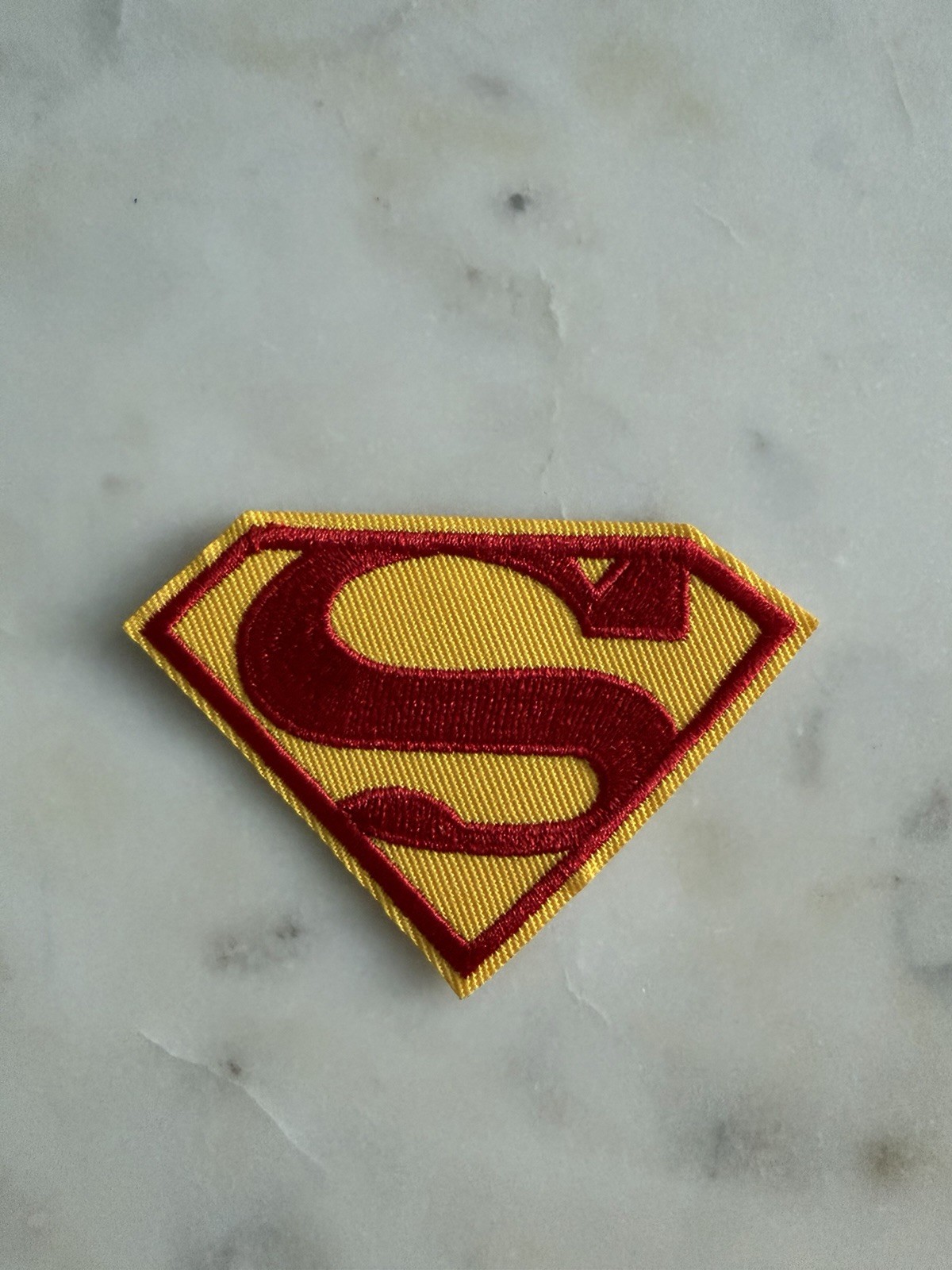 Red and Yellow Superman Logo – Embroidered Iron-On Patch