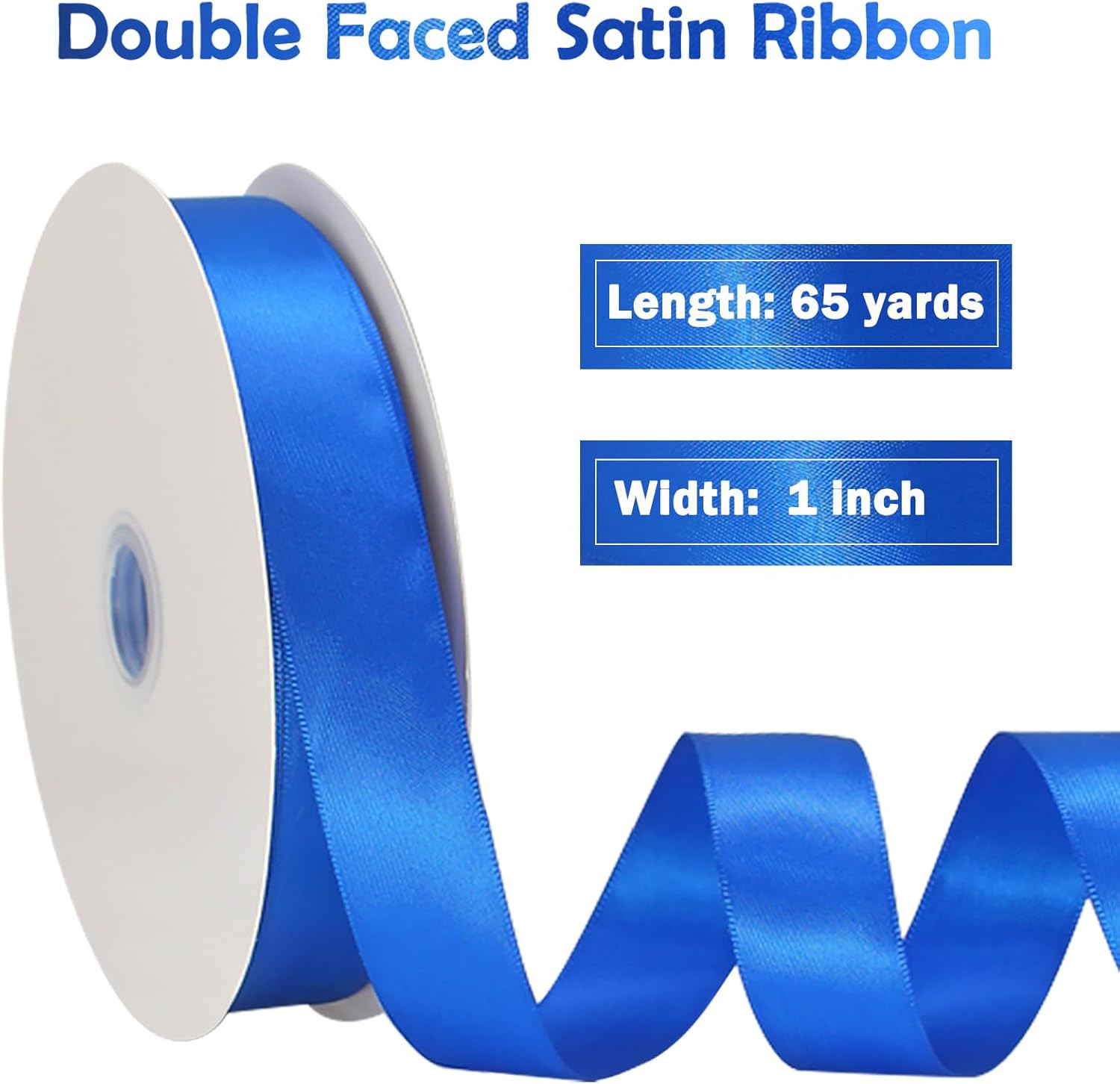 Double Faced Satin Ribbon 1 Inch X 65 Yards Solid Color Ribbon for Gift Wrapping
